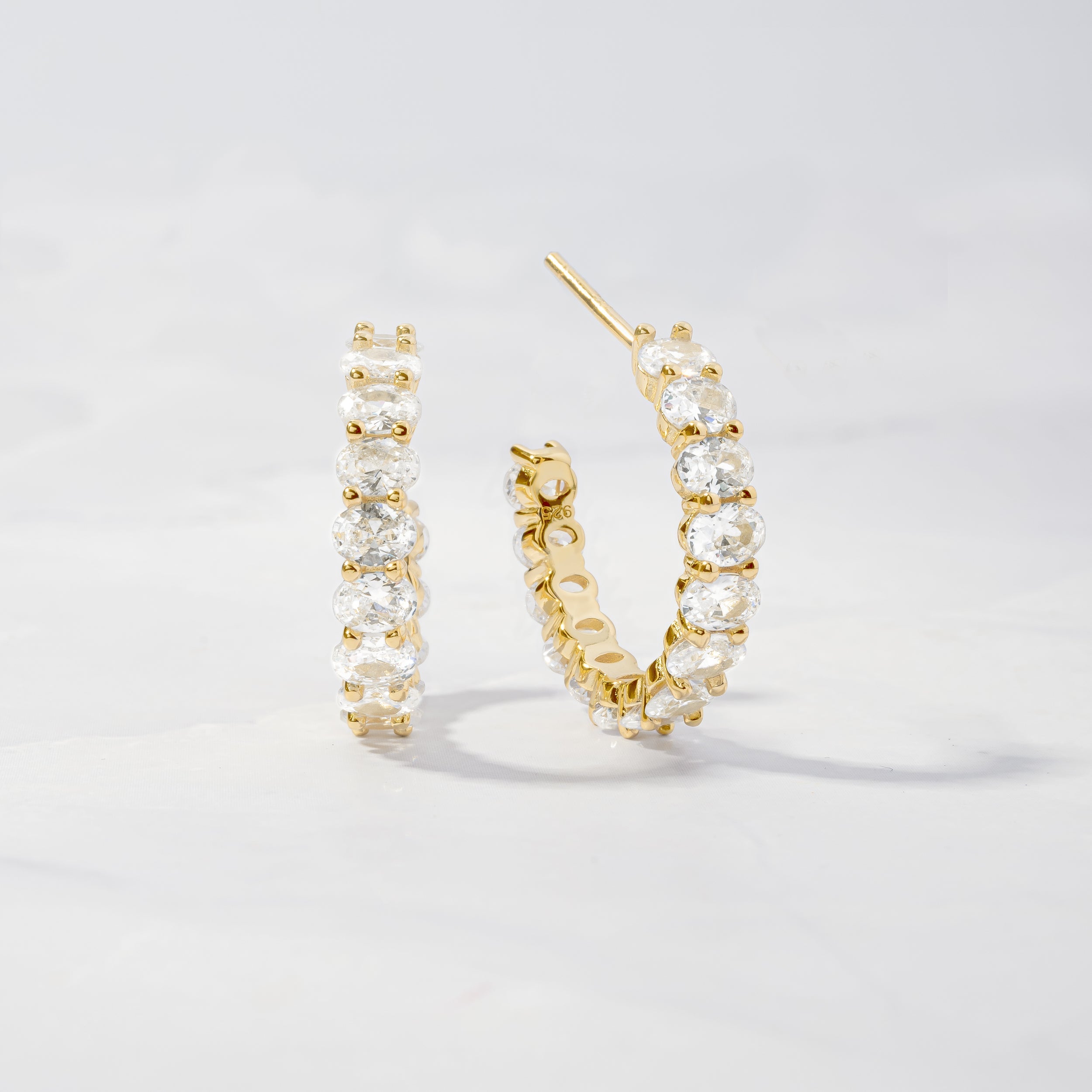 2.0 TCW Oval Shape Moissanite Diamond Hoops Earrings