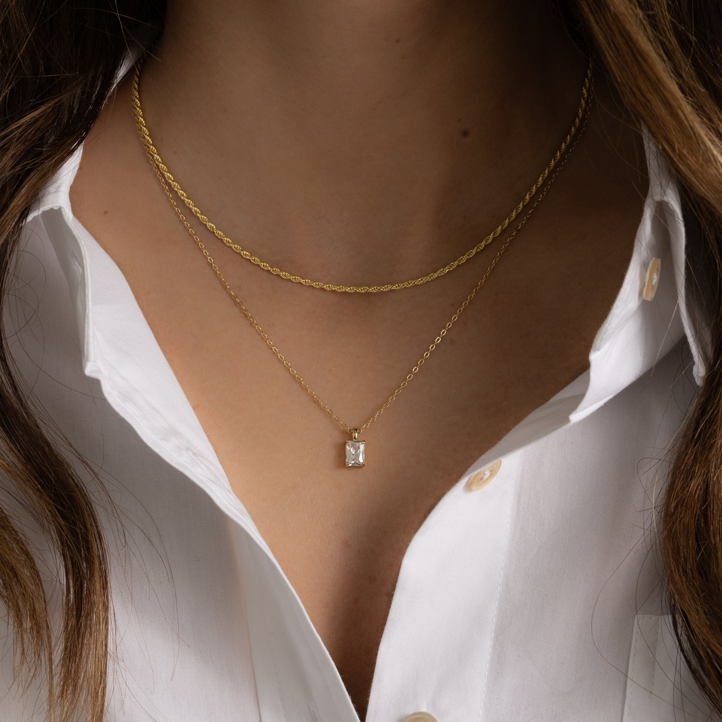 1.0 Carats Radiant Shape Moissanite Solitaire Necklace