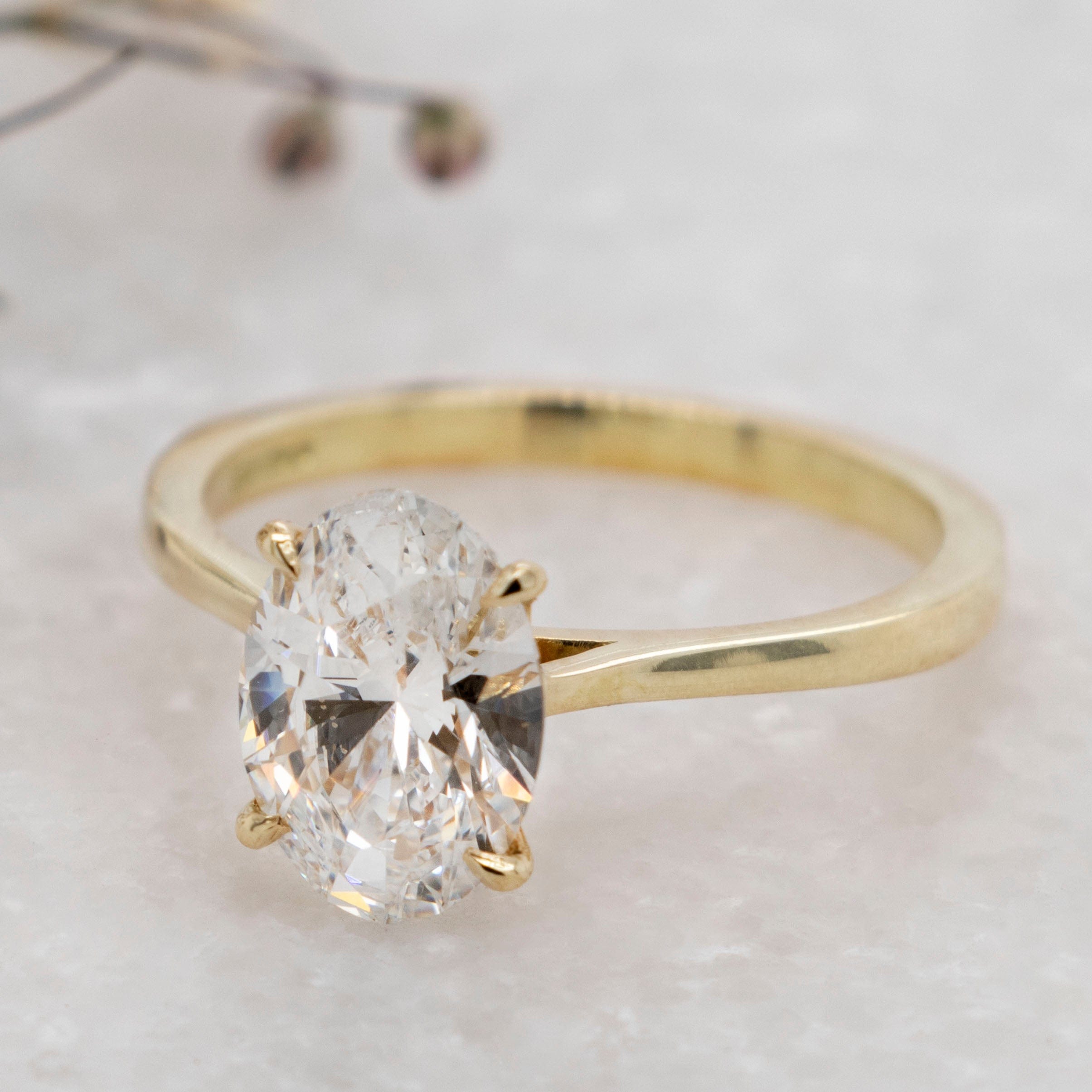 1.56 Carats Oval Shape Moissanite Solitaire Engagement Ring