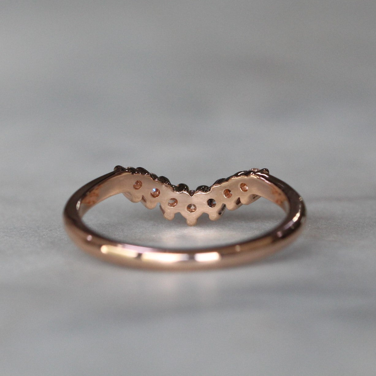 0.25 Carats Moissanite Round Shape Curved Wedding Band