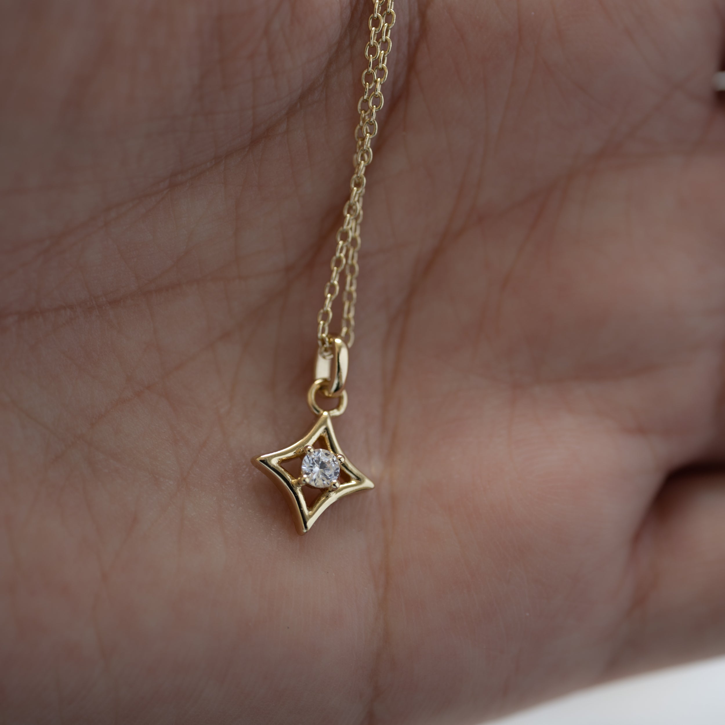 0.10 Carats Round Shape Moissanite Solitaire Necklace
