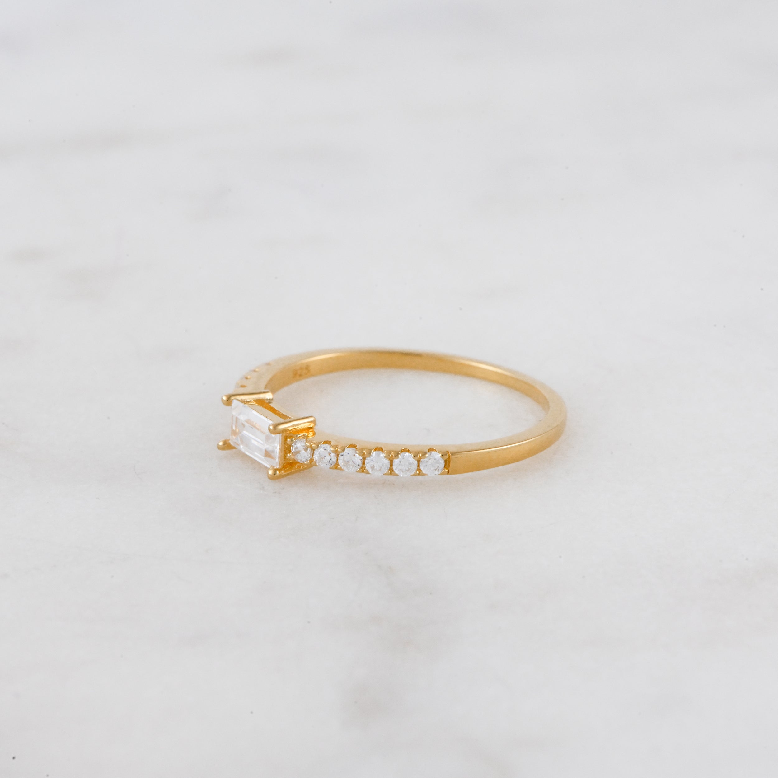0.35 Carats Moissanite Baguette Cut Minimalist Wedding Band