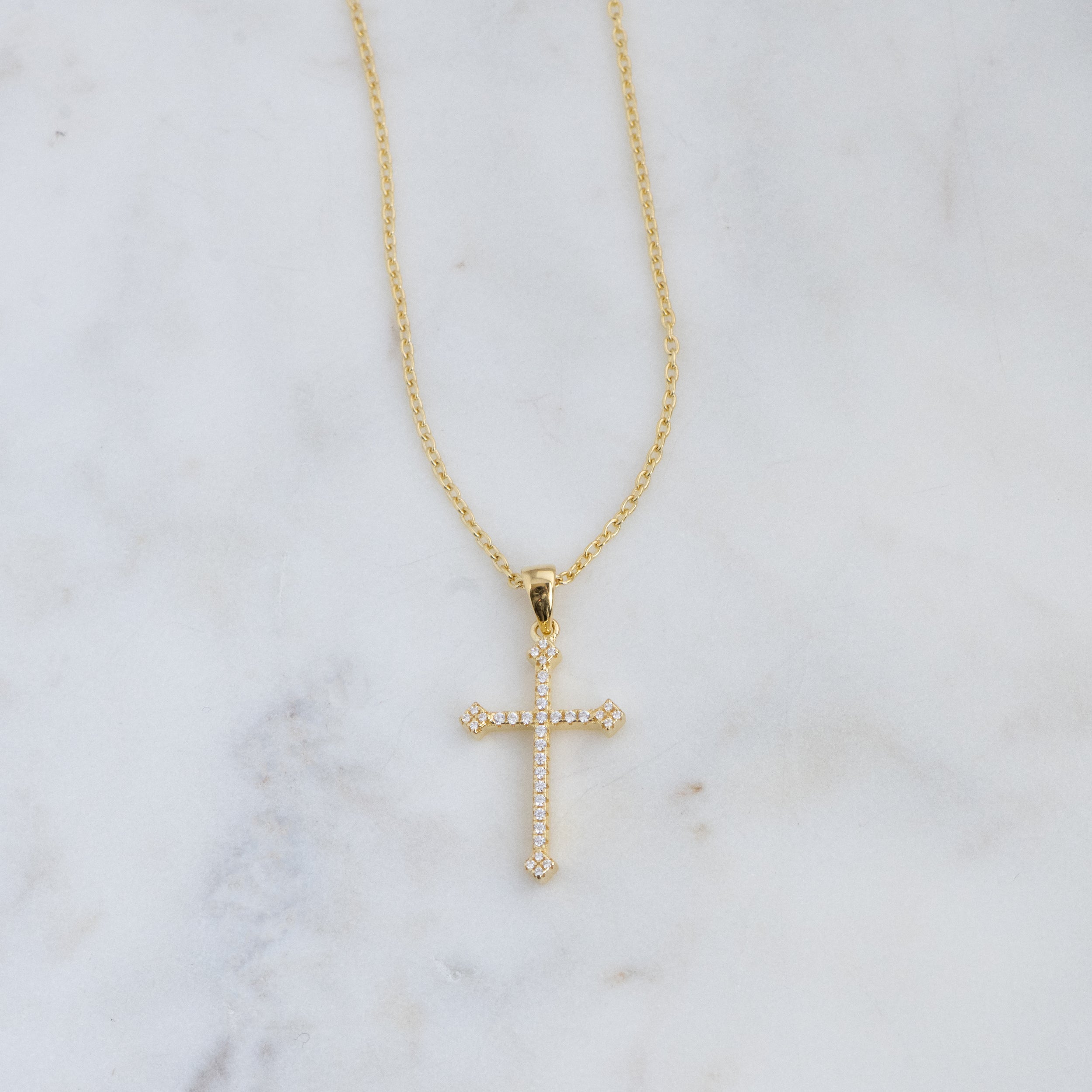 0.40 Carats Round Shape Moissanite Cross Pendant Necklace