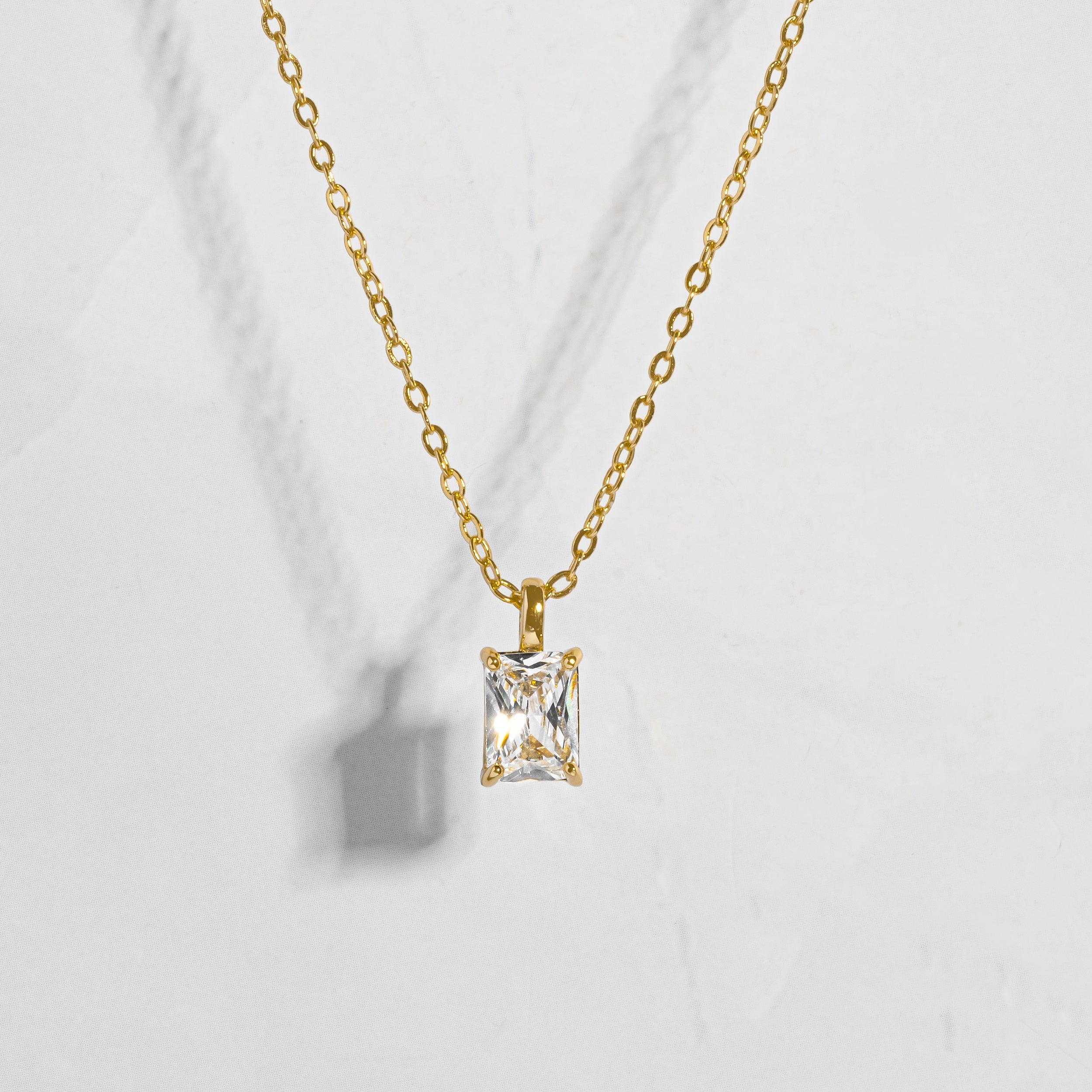 1.0 Carats Radiant Shape Moissanite Solitaire Necklace