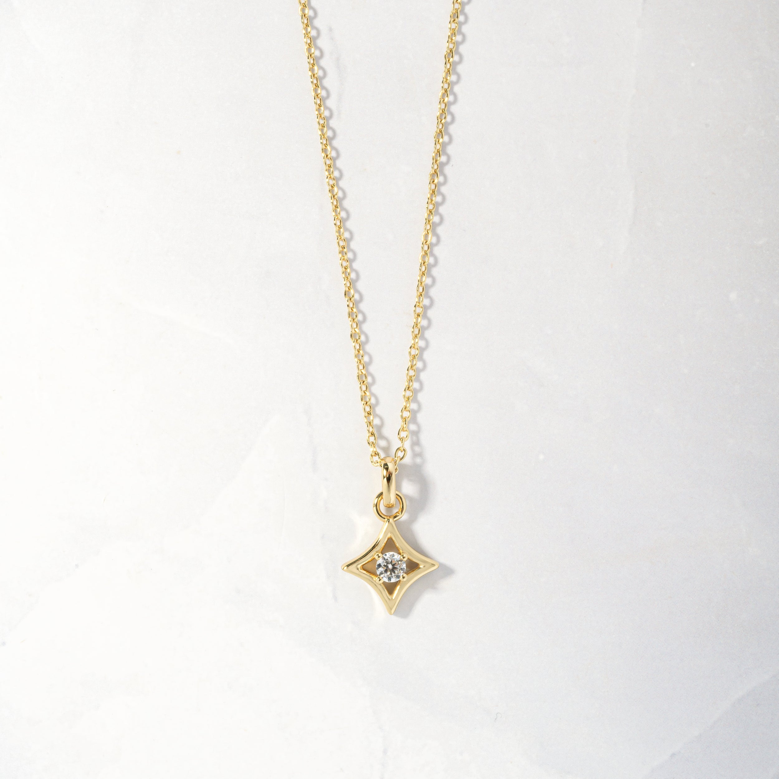 0.10 Carats Round Shape Moissanite Solitaire Necklace
