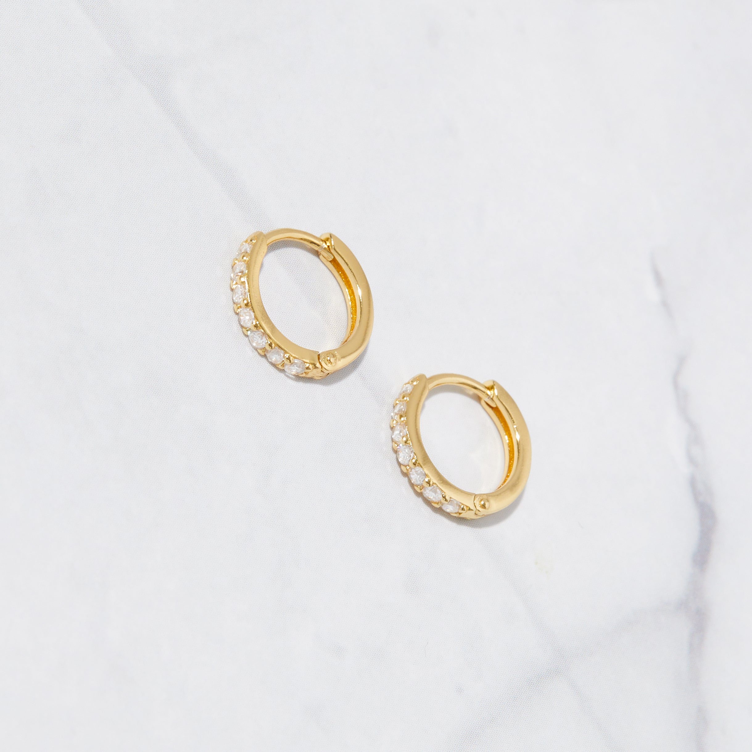 0.32 TCW Round Shape Moissanite Huggies Earrings
