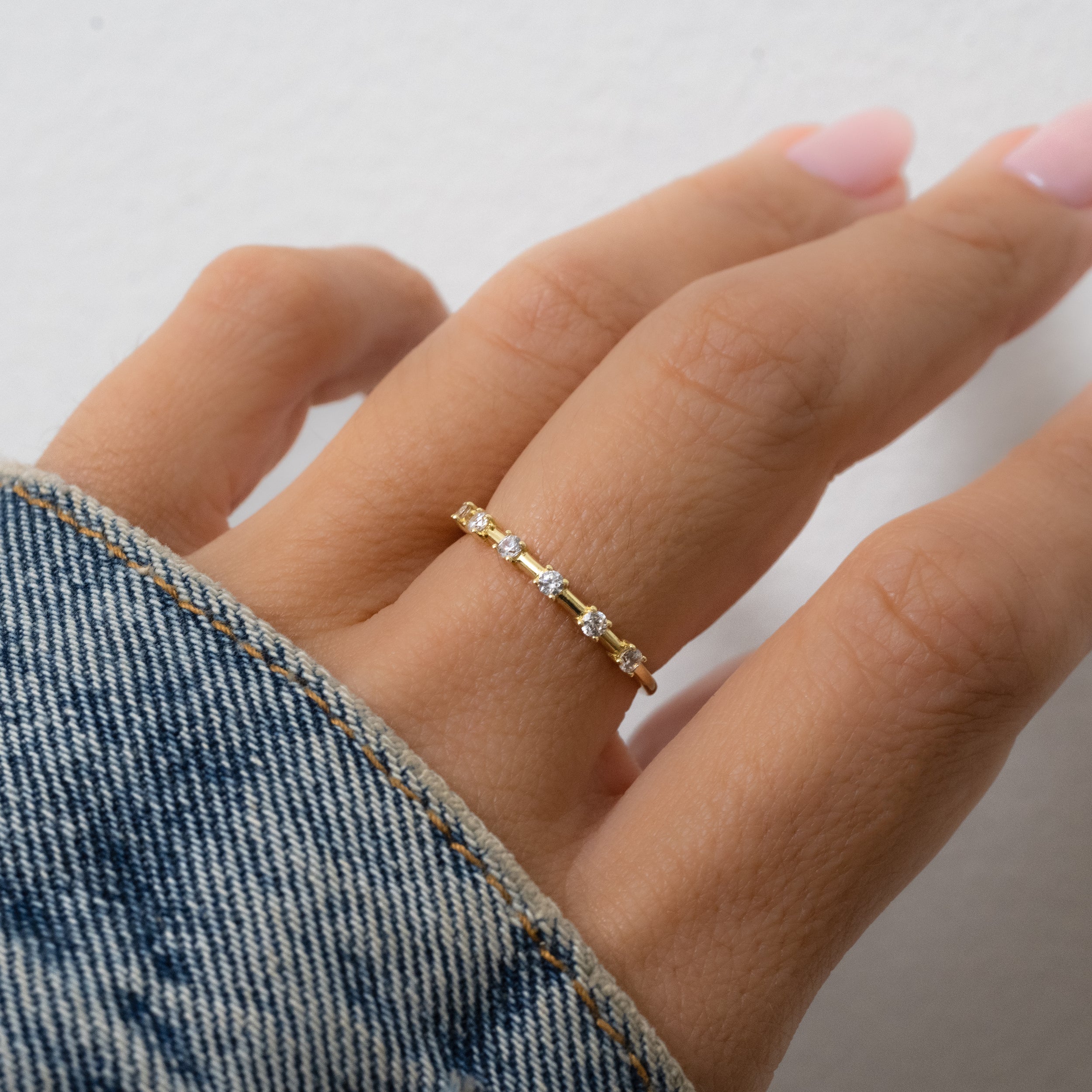 0.20 Carats Moissanite Round Eternity Style Wedding Band