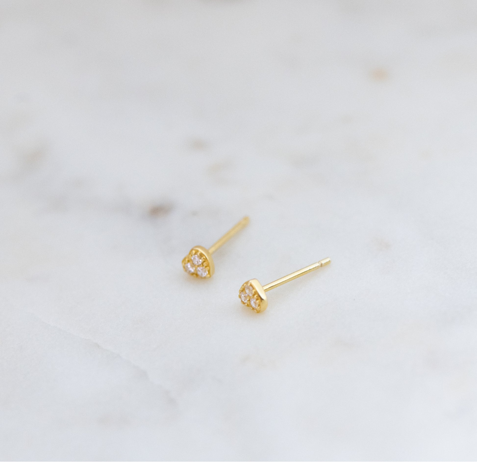 0.20 TCW Round Shape Moissanite Heart Stud Earrings