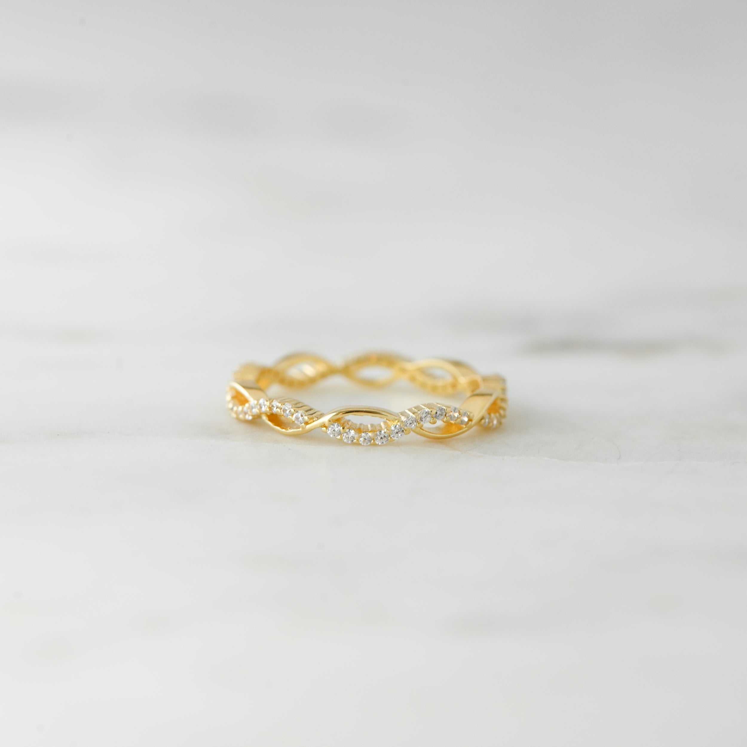 0.40 Carats Moissanite Round Infinity Style Wedding Band