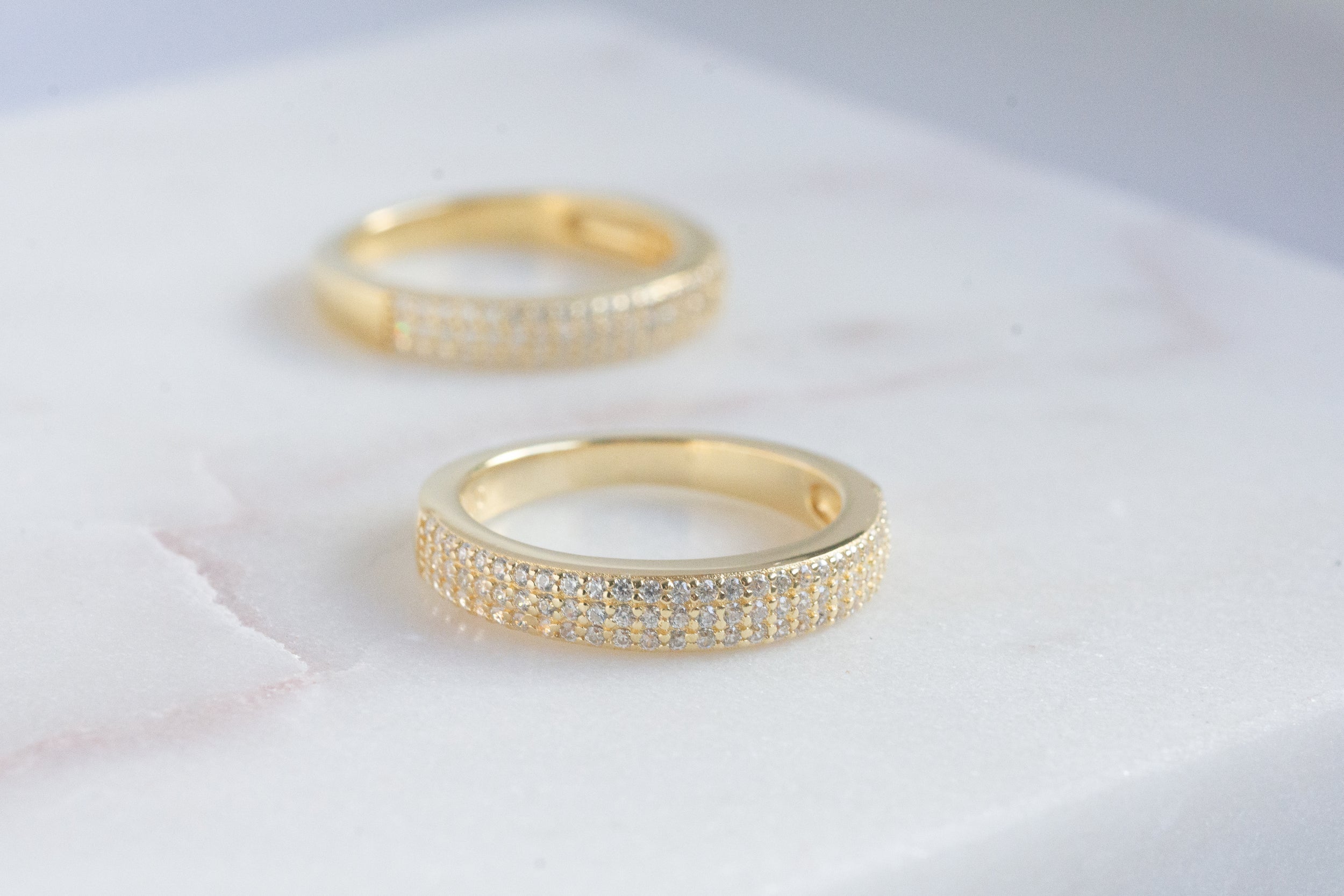 0.45 Carats Moissanite Round Shape Half Eternity Wedding Band