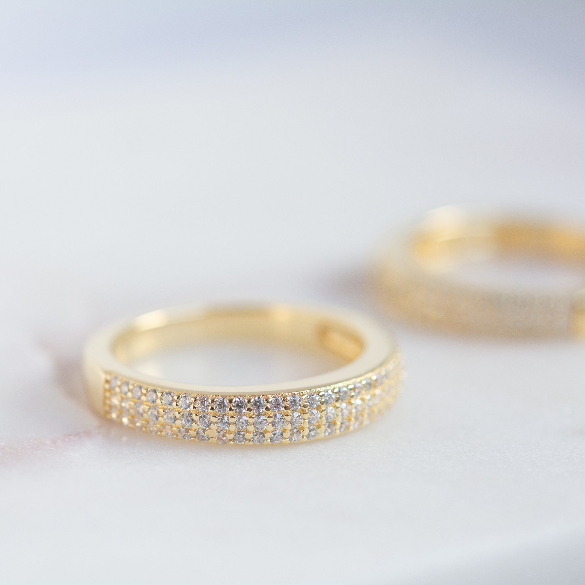 0.45 Carats Moissanite Round Shape Half Eternity Wedding Band