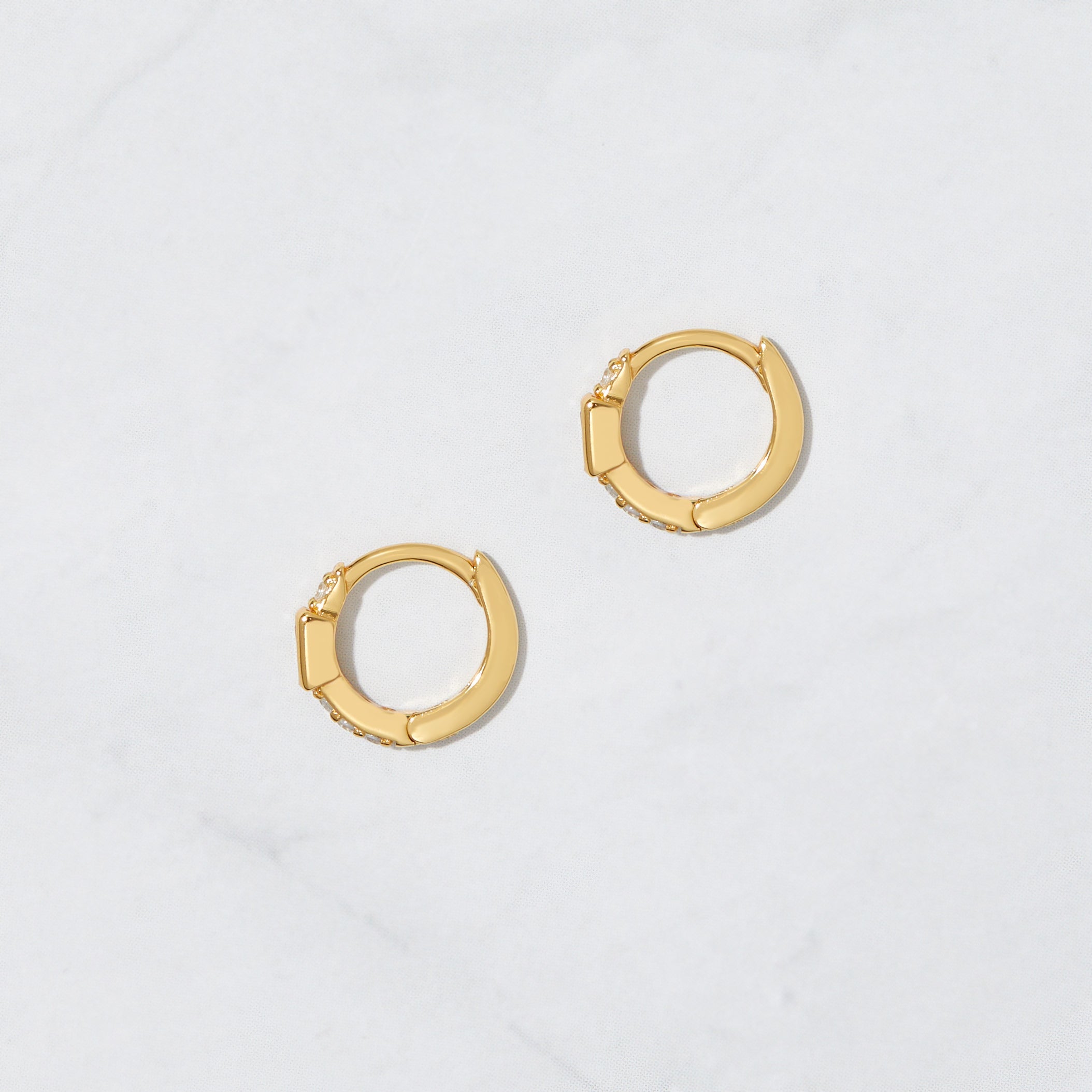 0.45 TCW Baguette & Round Shape Moissanite Huggie Hoops Earrings