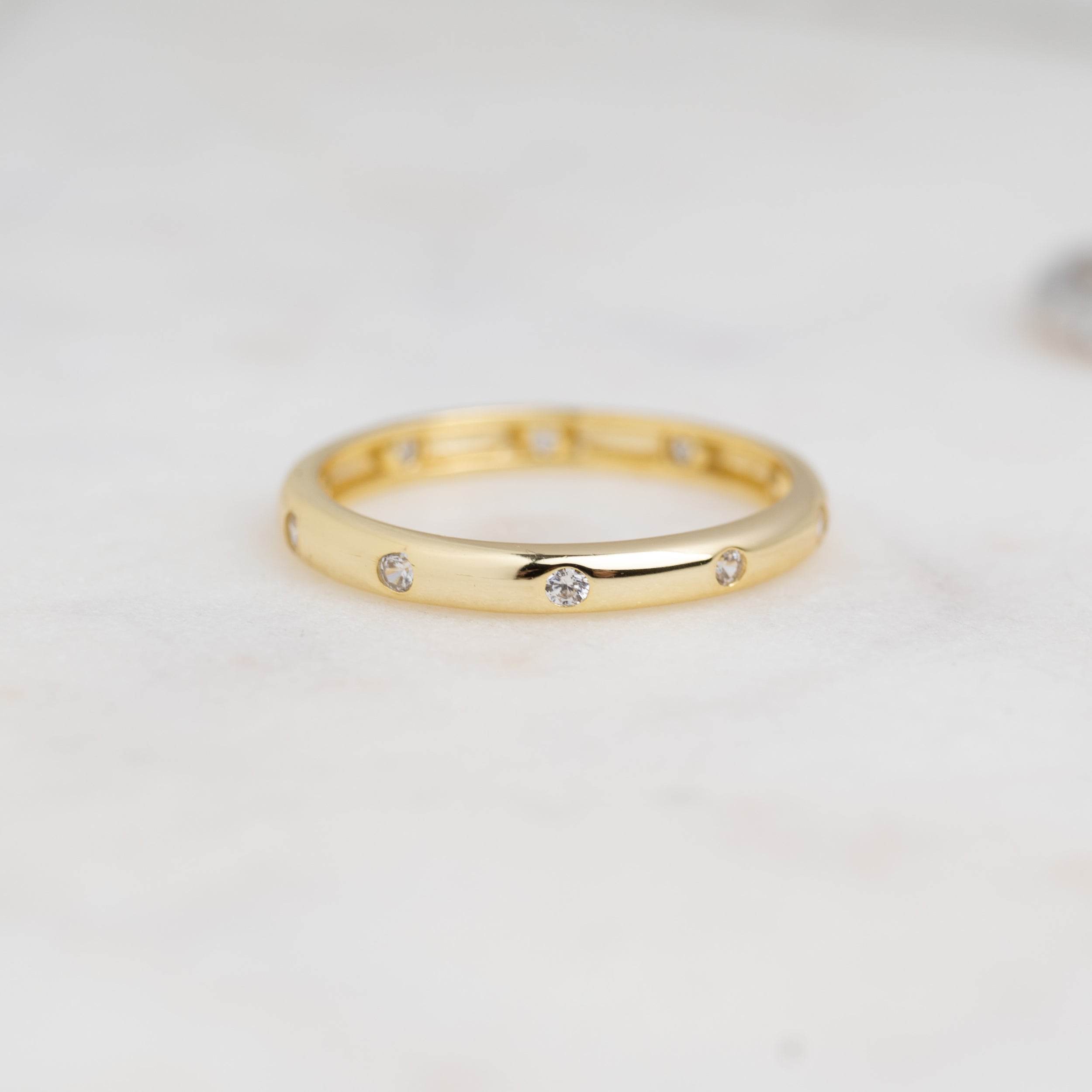 0.10 Carats Moissanite Round Cut Eternity Style Wedding Band