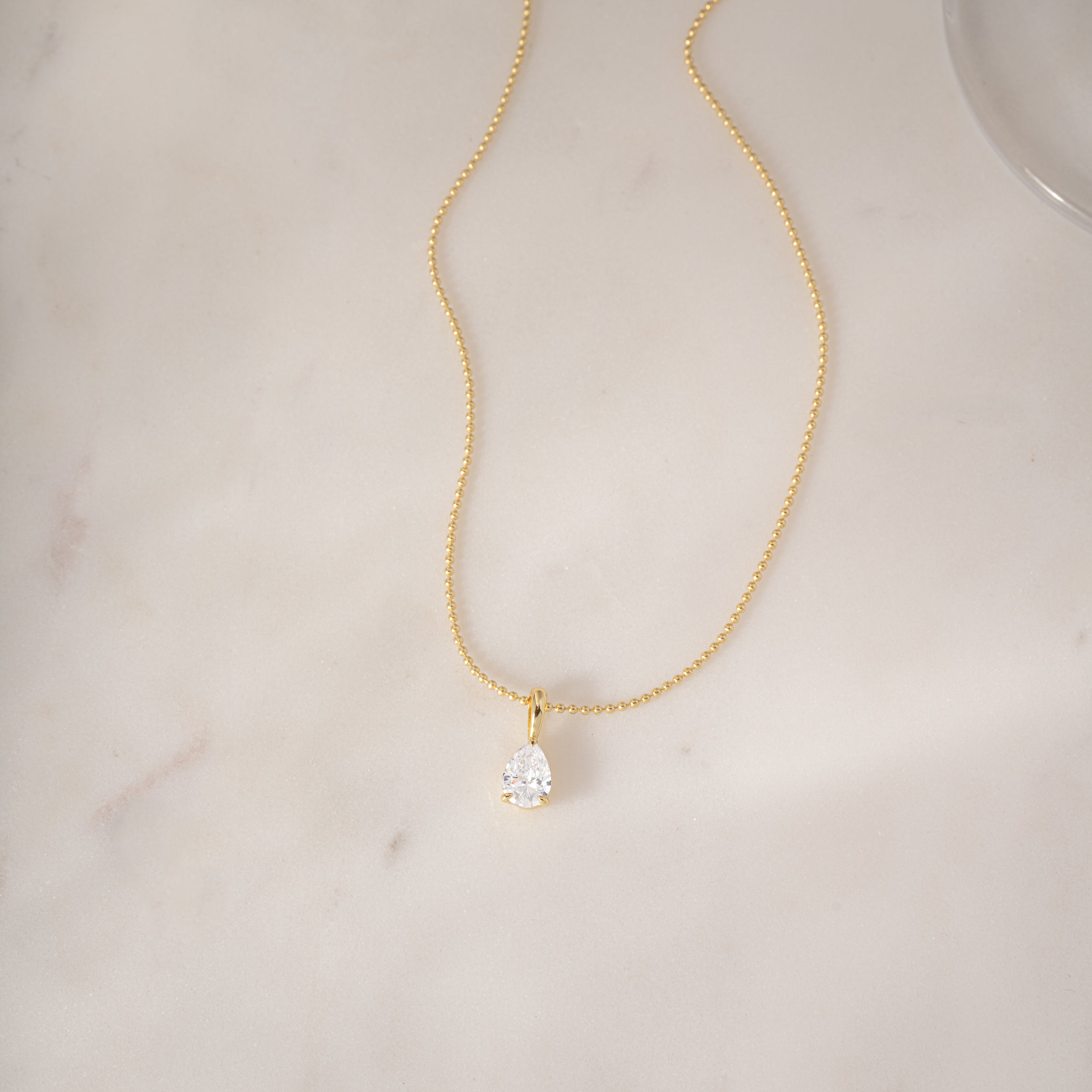 0.25 Carats Pear Shape Moissanite Solitaire Necklace