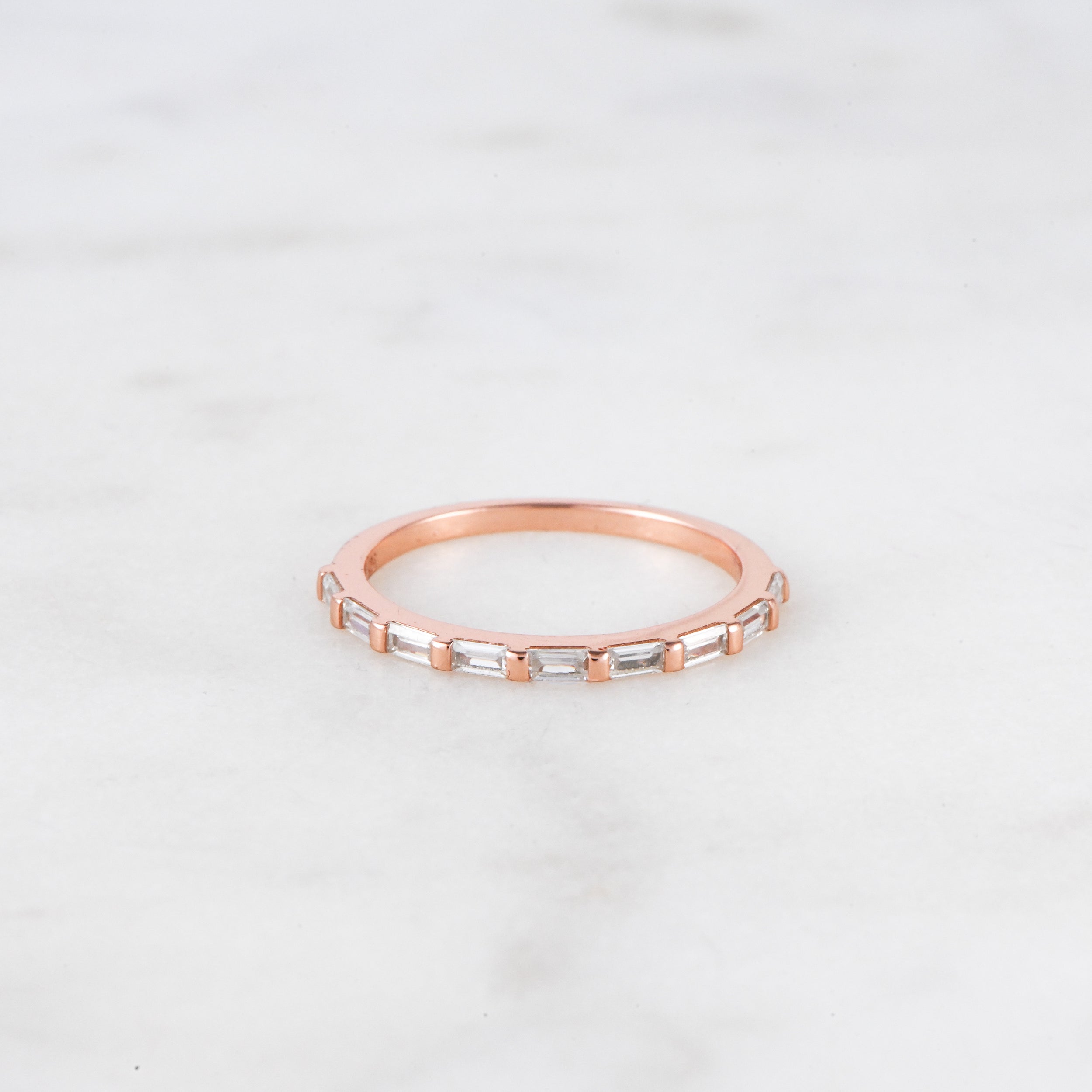 0.50 Carats Moissanite Baguette Cut Minimalist Wedding Band