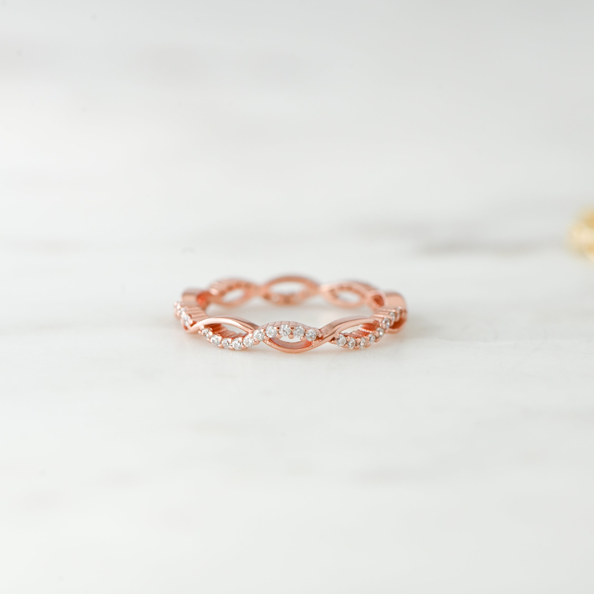 0.40 Carats Moissanite Round Infinity Style Wedding Band