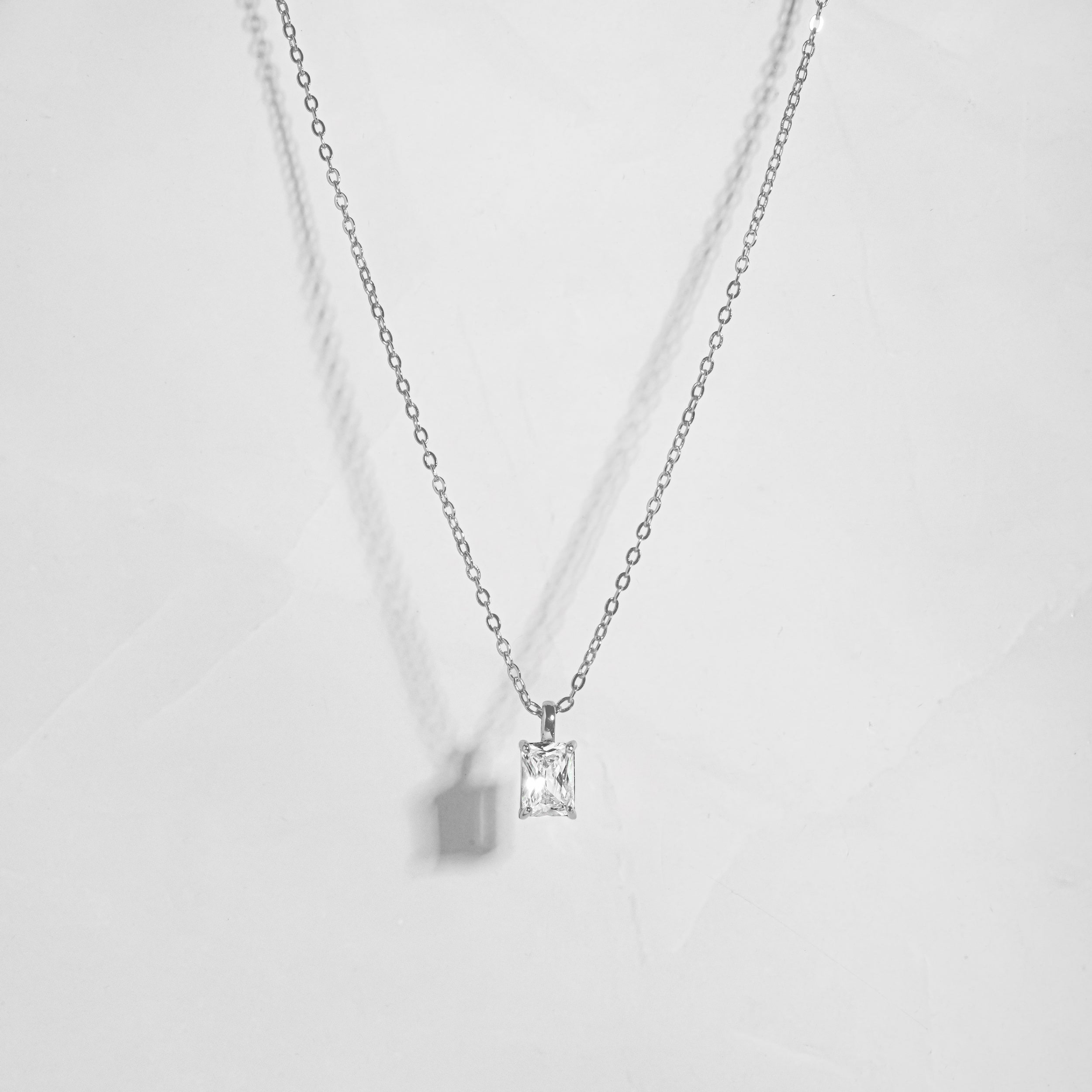 1.0 Carats Radiant Shape Moissanite Solitaire Necklace