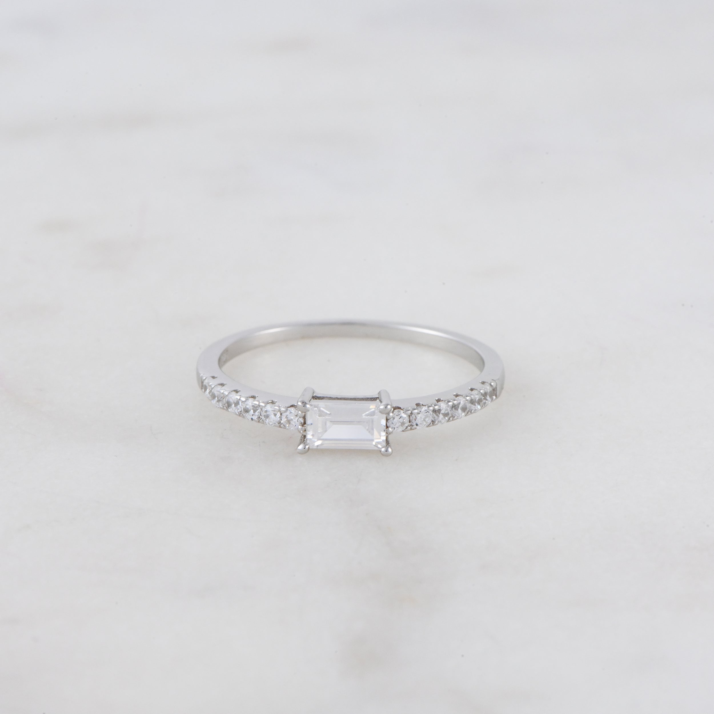 0.35 Carats Moissanite Baguette Cut Minimalist Wedding Band