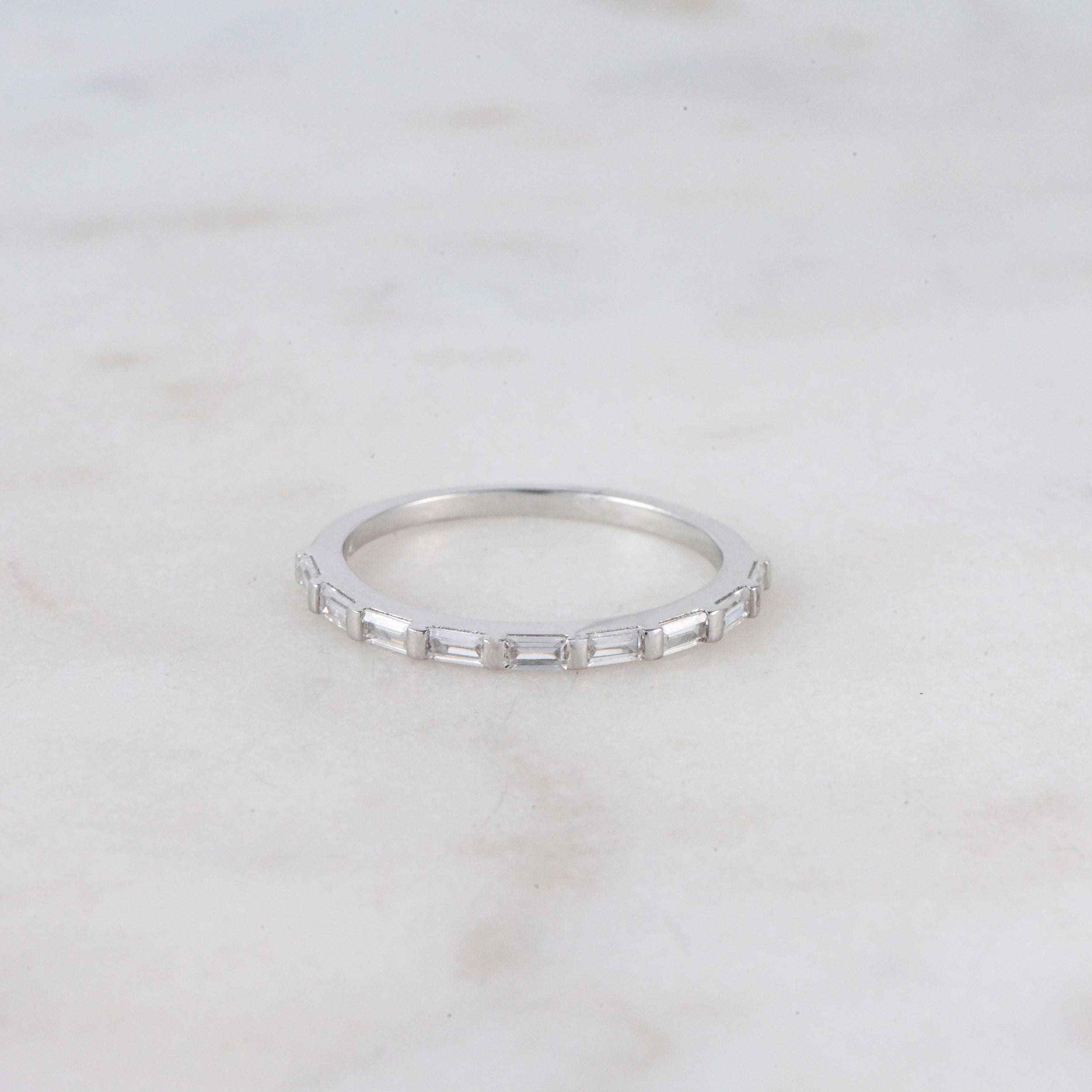 0.50 Carats Moissanite Baguette Cut Minimalist Wedding Band