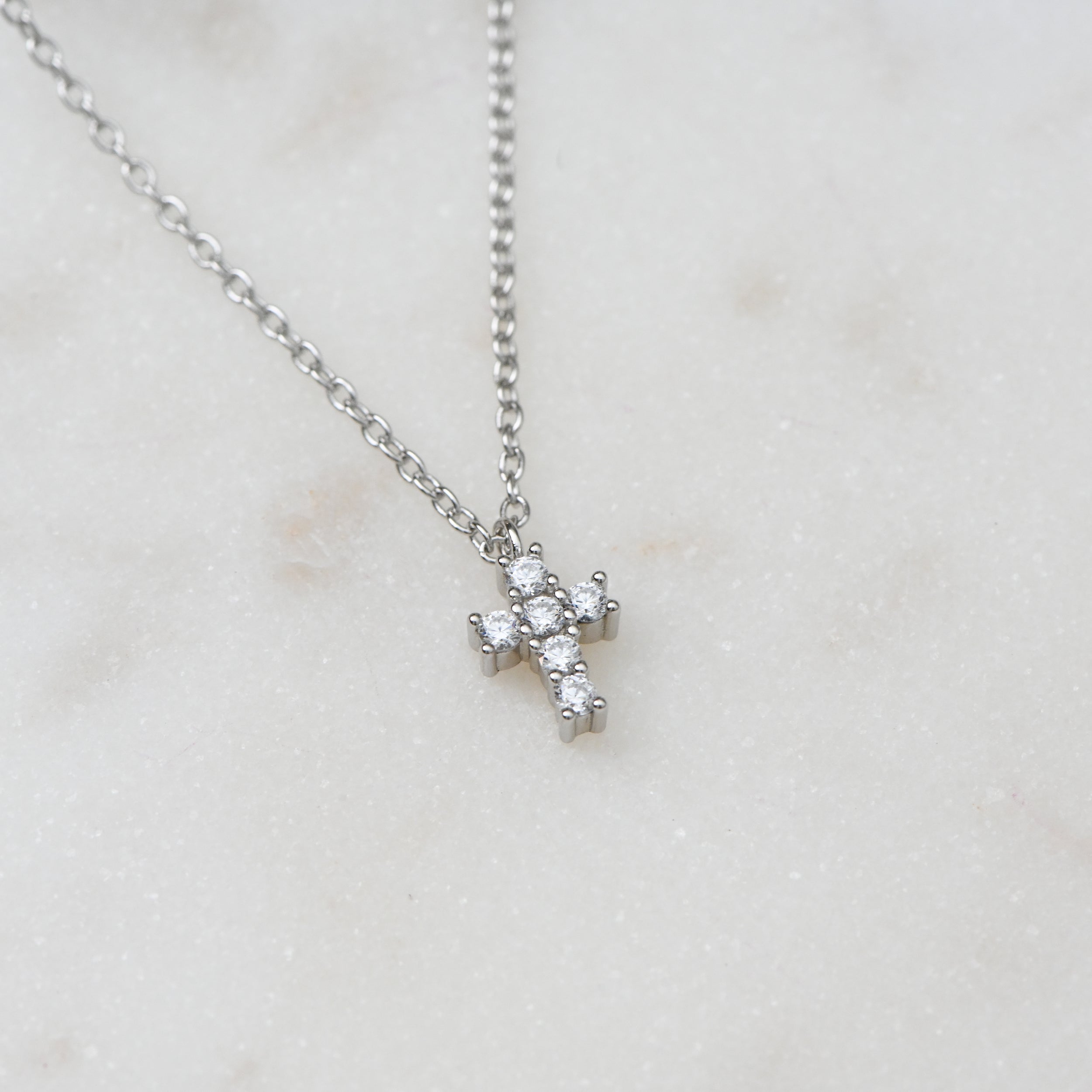 0.35 Carats Round Shape Moissanite Cross Necklace