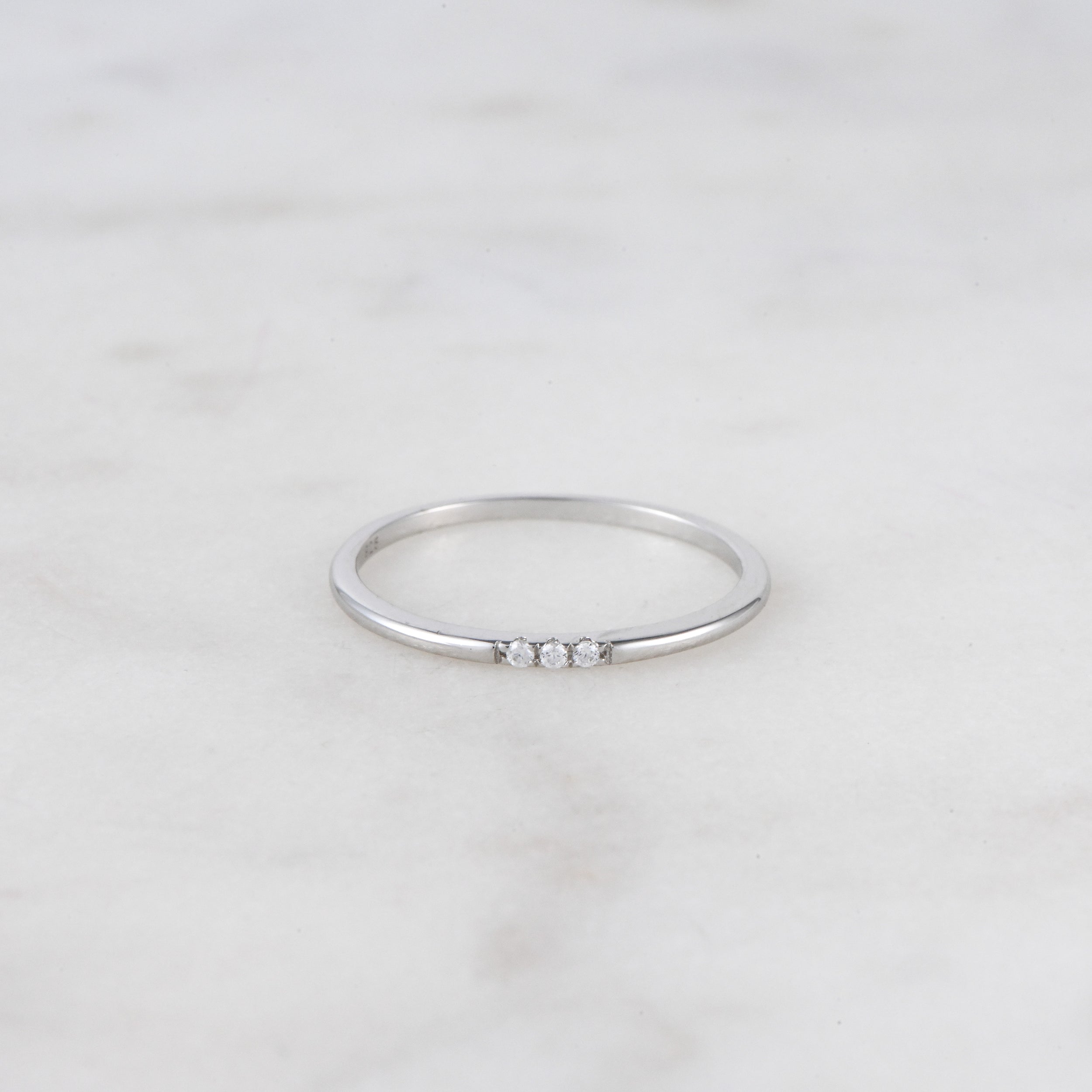 0.08 Carats Moissanite Round Shape Minimalist Wedding Band
