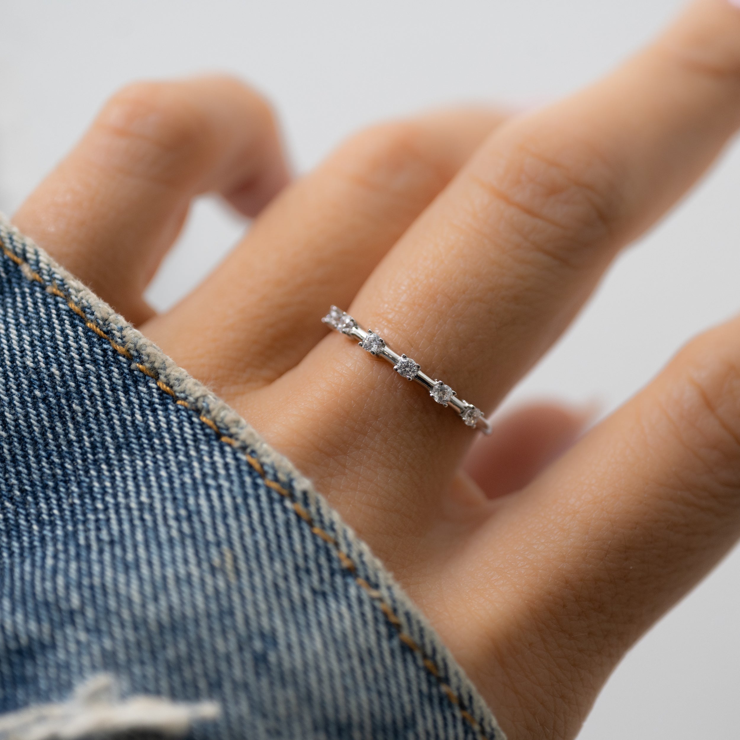 0.20 Carats Moissanite Round Eternity Style Wedding Band