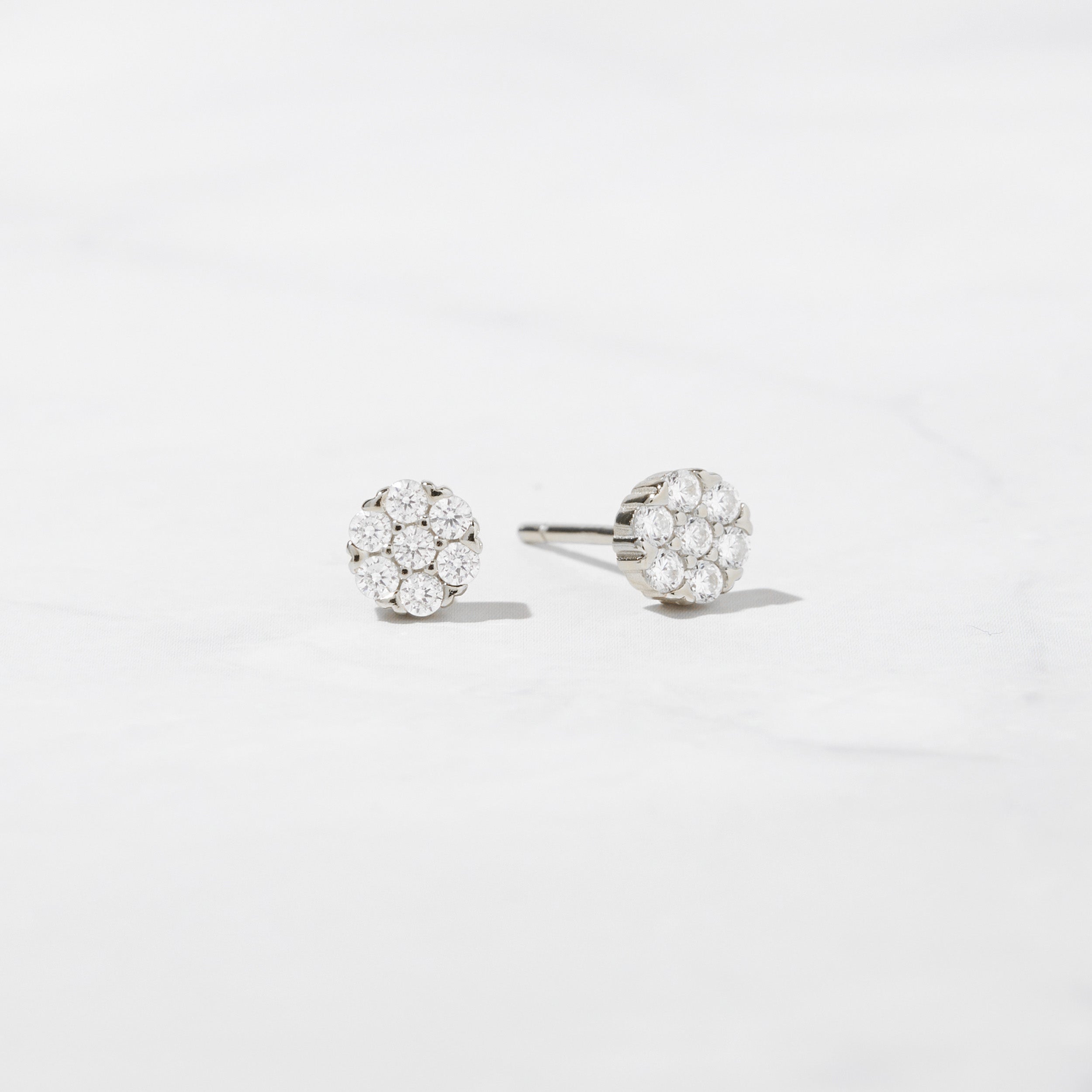 0.30 TCW Round Shape Moissanite Cluster Stud Earrings