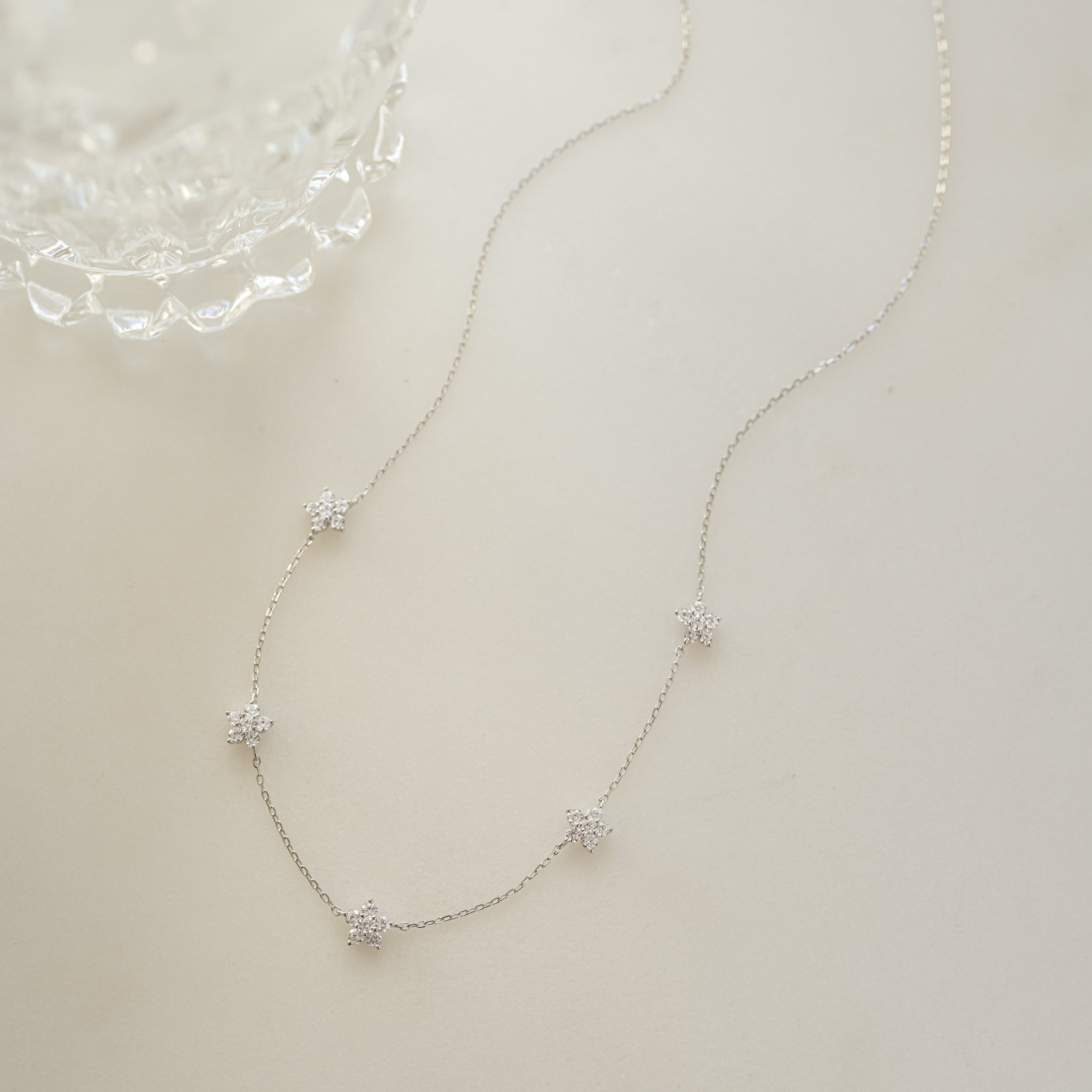 0.80 Carats Round Shape Moissanite Diamond Flower Necklace