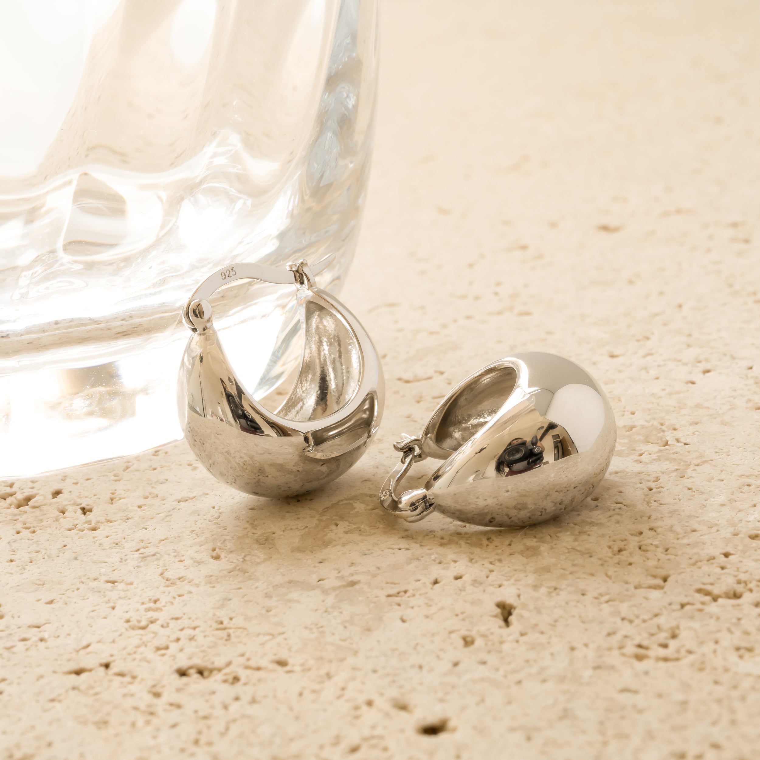 Basket Tube Hoops Stud Earrings