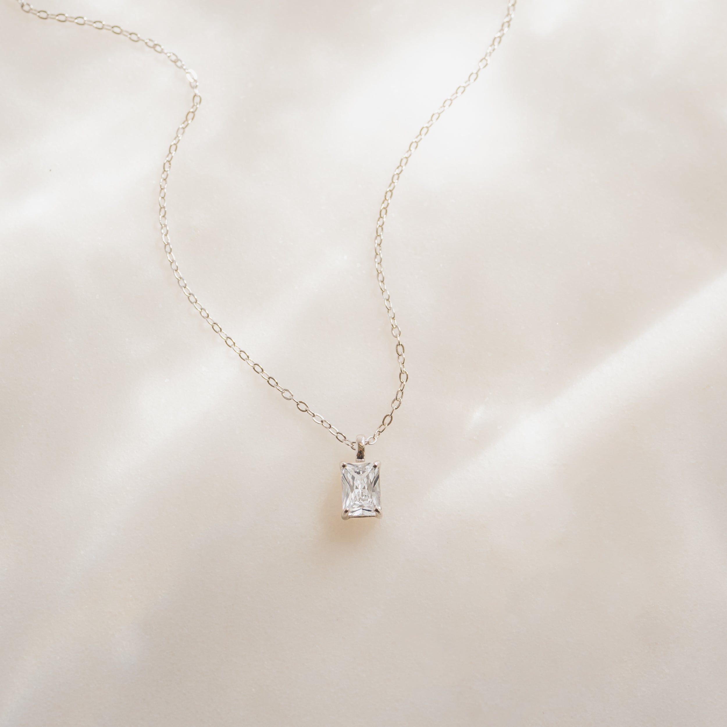 1.0 Carats Radiant Shape Moissanite Solitaire Necklace
