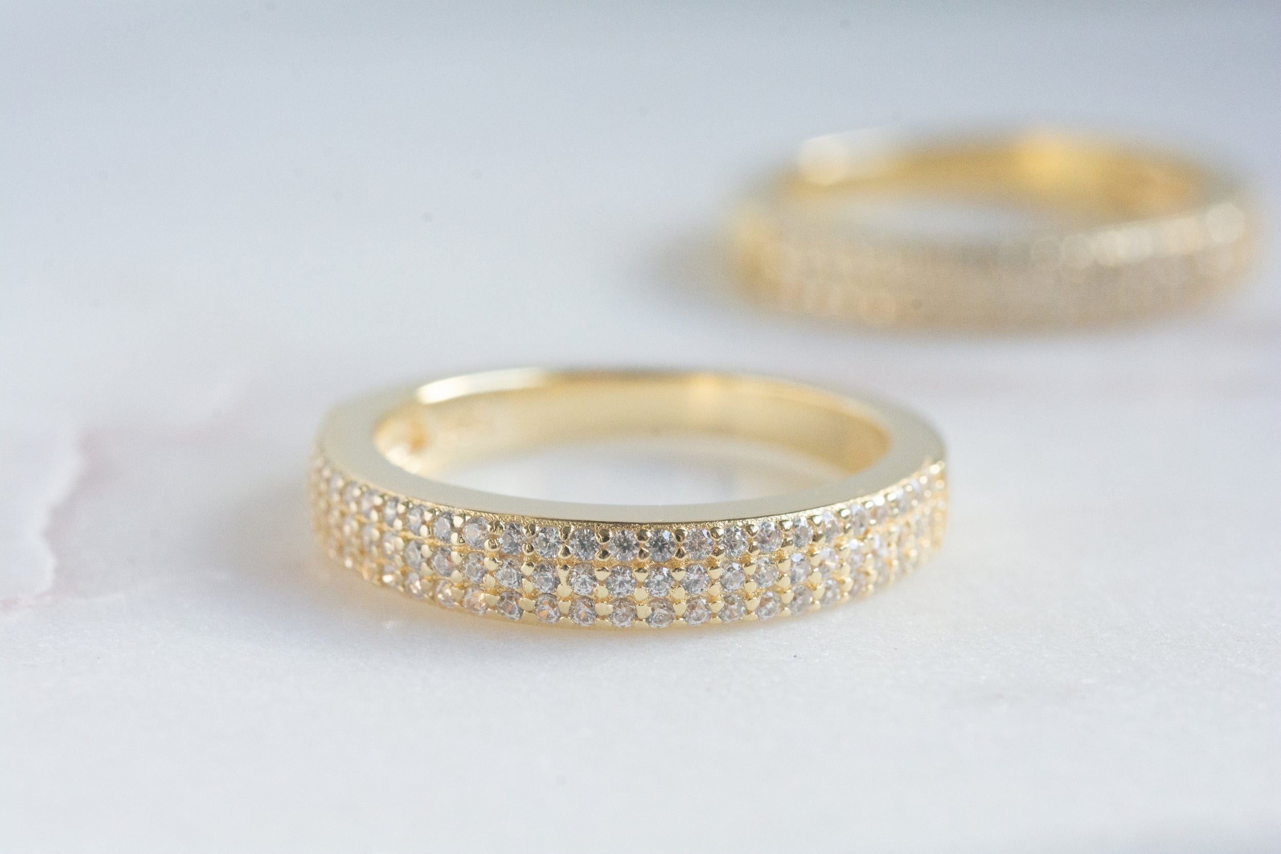 0.45 Carats Moissanite Round Shape Half Eternity Wedding Band