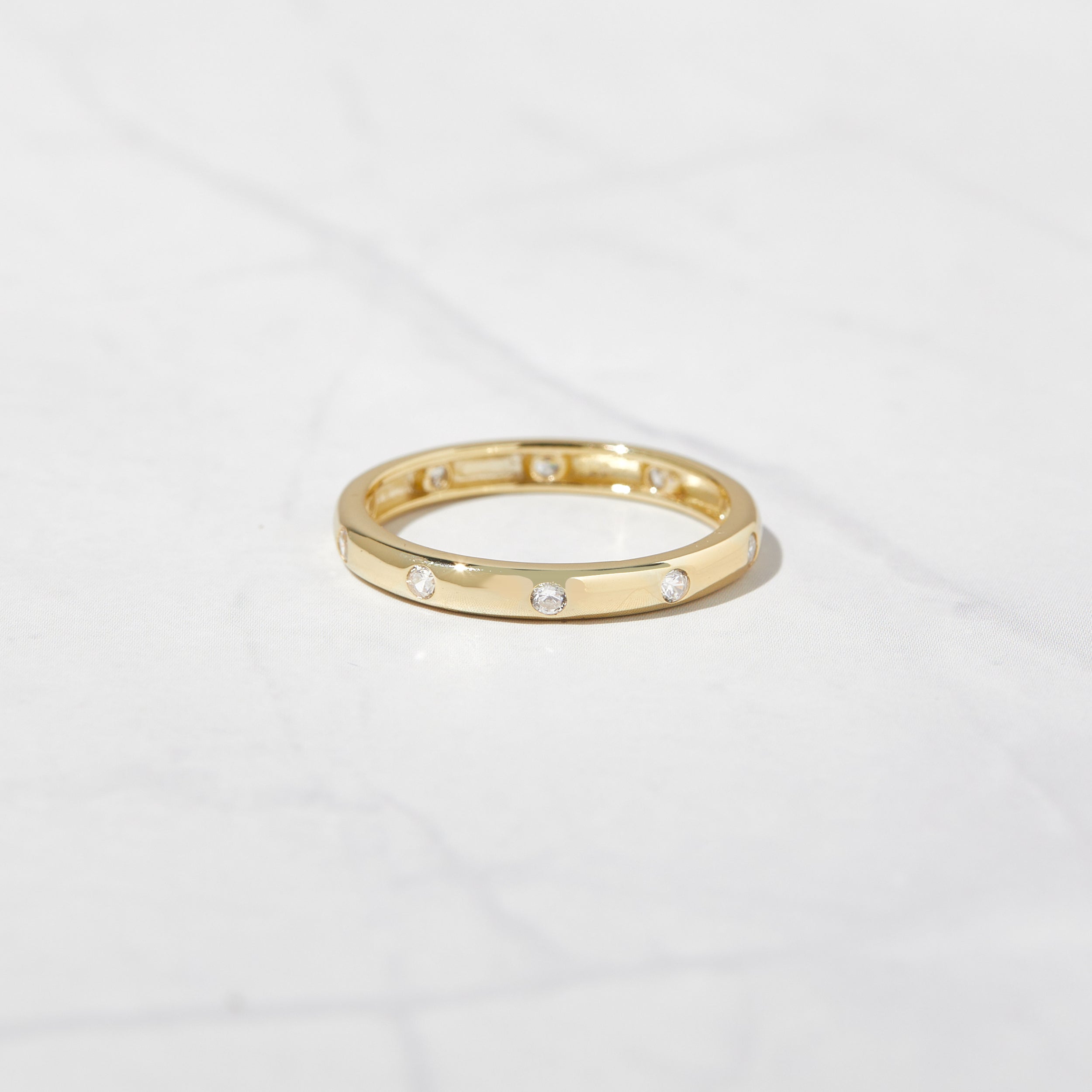 0.10 Carats Moissanite Round Cut Eternity Style Wedding Band