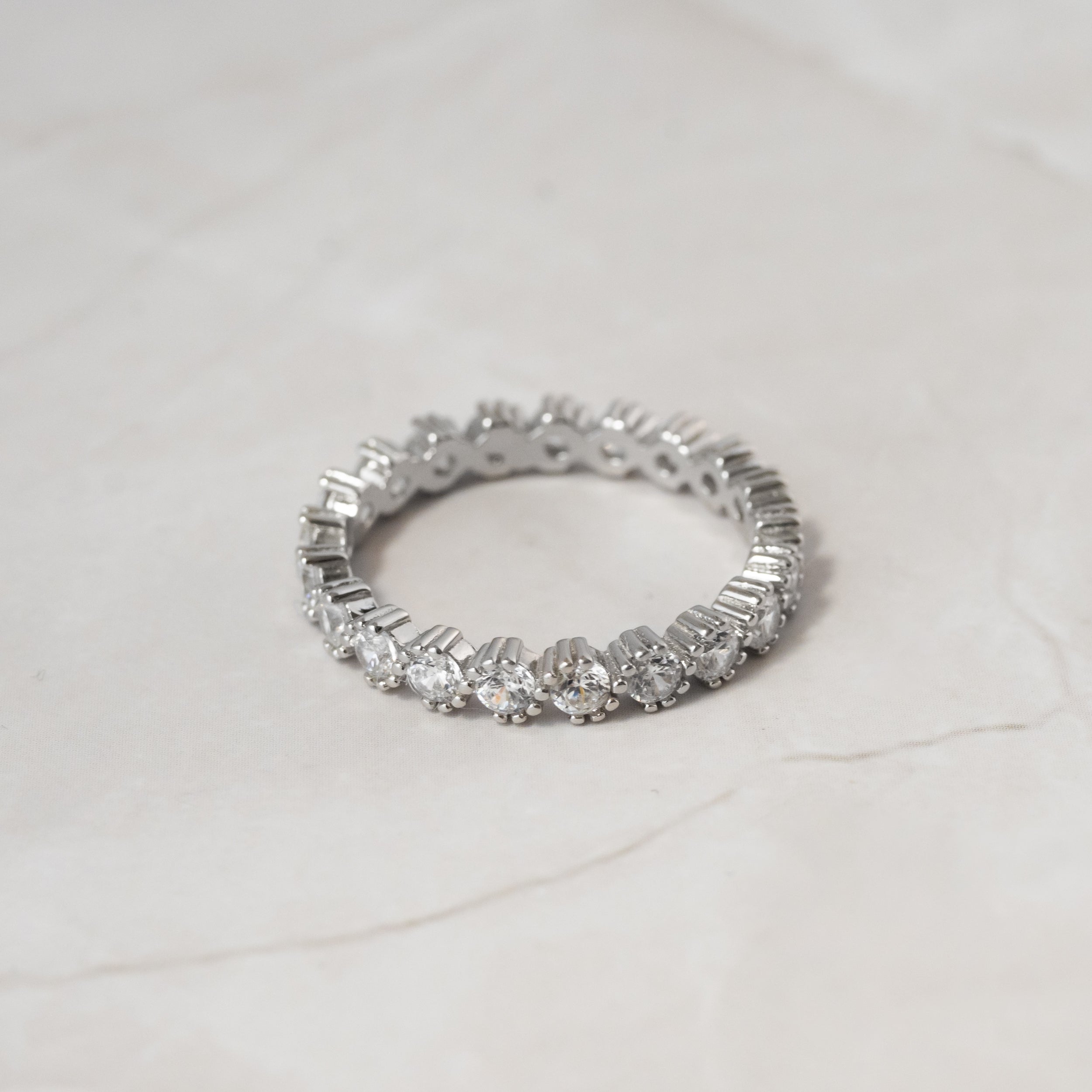 1.10 Carats Moissanite Round Cut Full Eternity Setting Wedding Band