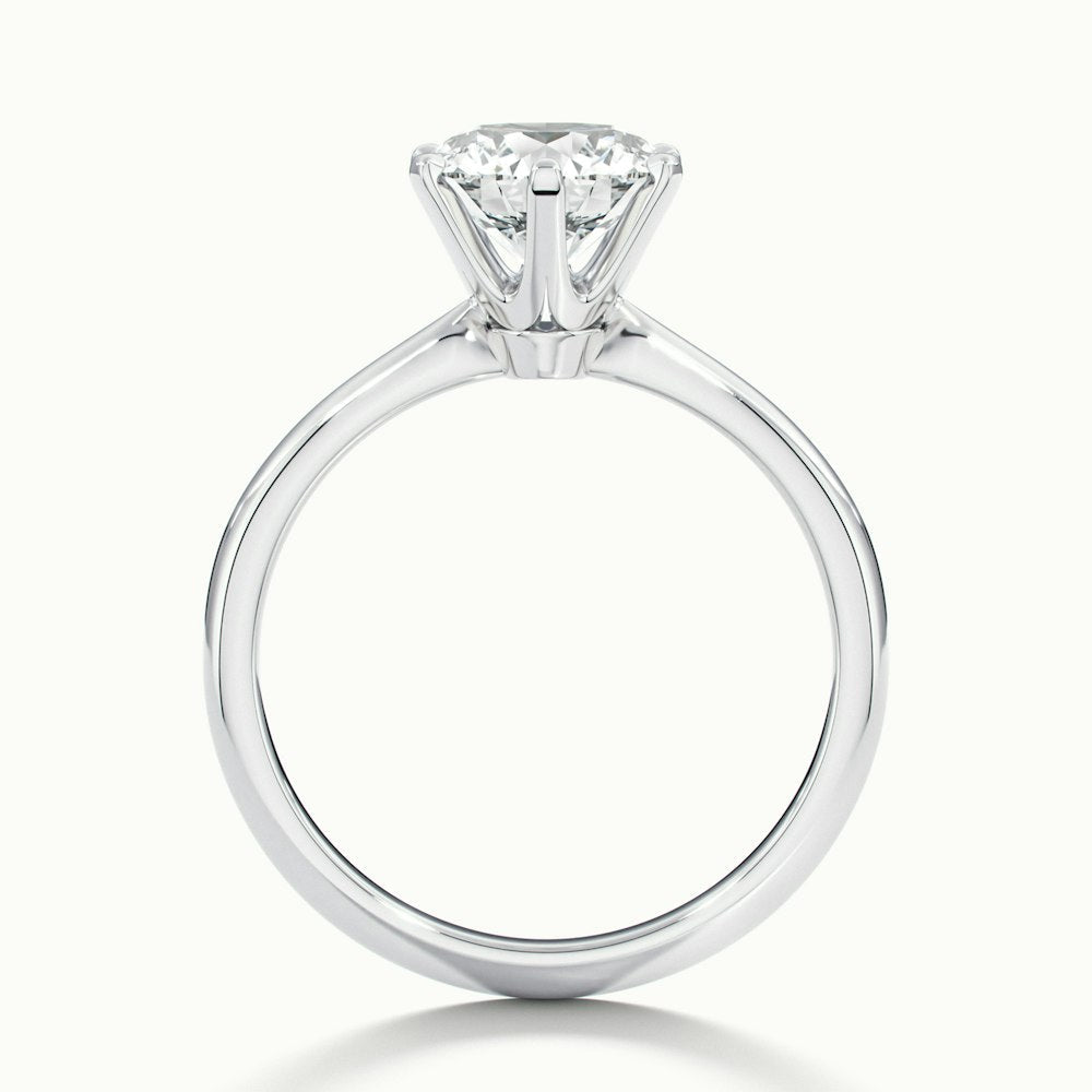 1.0 Carats Lab Grown Diamond Round Shape E-VS1 Solitaire Engagement Ring
