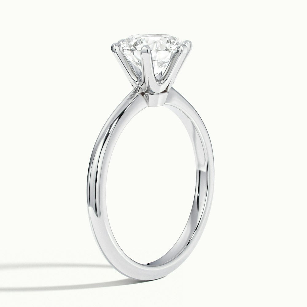 1.0 Carats Lab Grown Diamond Round Shape E-VS1 Solitaire Engagement Ring