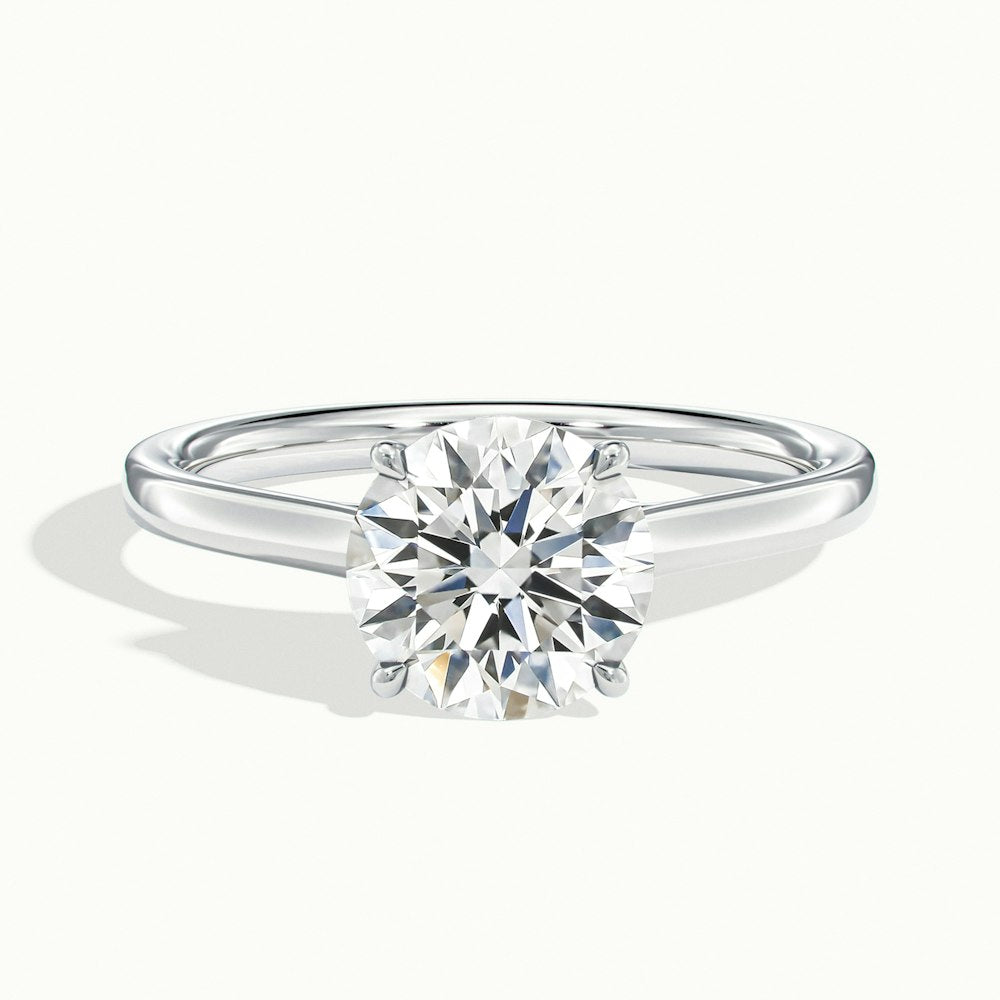 1.0 Carats Lab Grown Diamond Round Shape E-VS1 Solitaire Engagement Ring