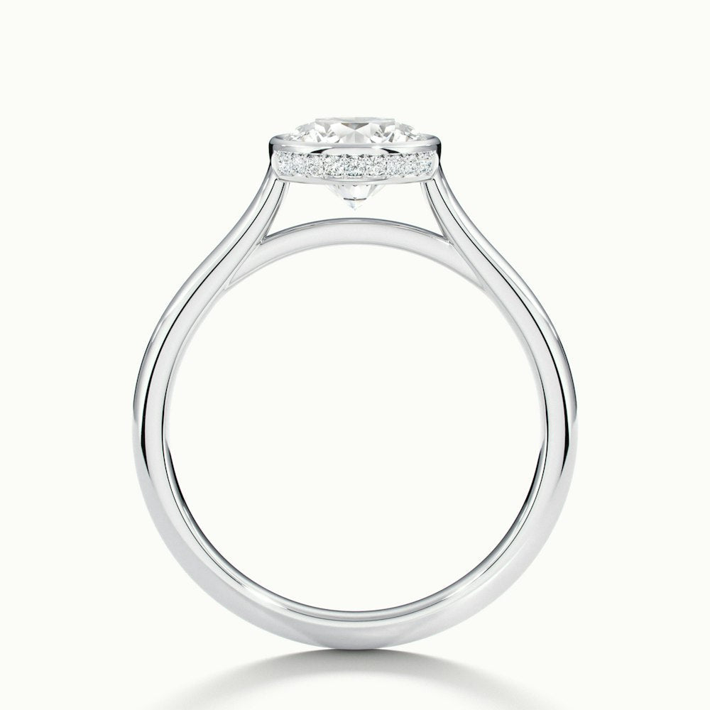 1.0 Carats Lab Grown Diamond Round Shape E-VS1 Bezel Solitaire Engagement Ring