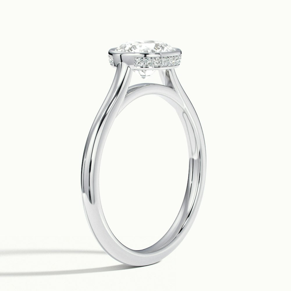 1.0 Carats Lab Grown Diamond Round Shape E-VS1 Bezel Solitaire Engagement Ring