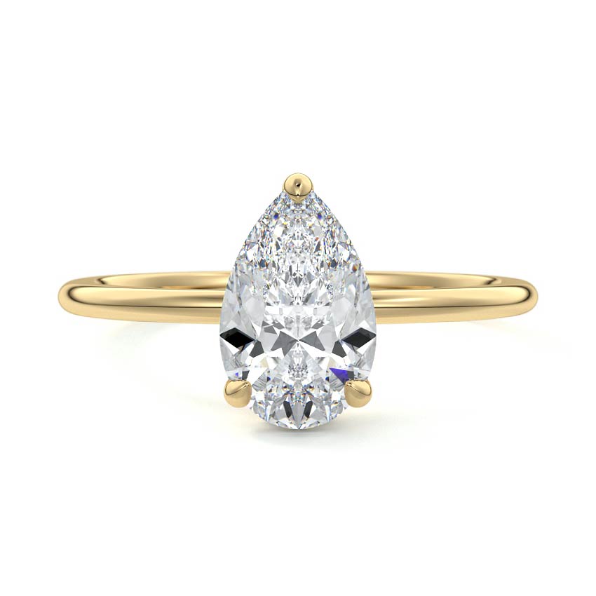 2.0 Carats Lab Grown Diamond Pear Shape E-VS1 Hidden Halo Engagement Ring