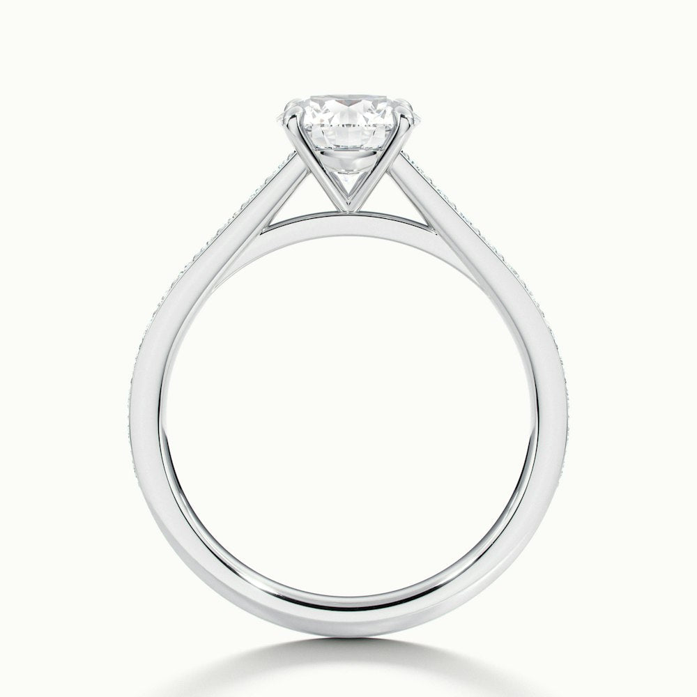 1.0 Carats Lab Grown Diamond Round Shape E-VS1 Pave Engagement Ring