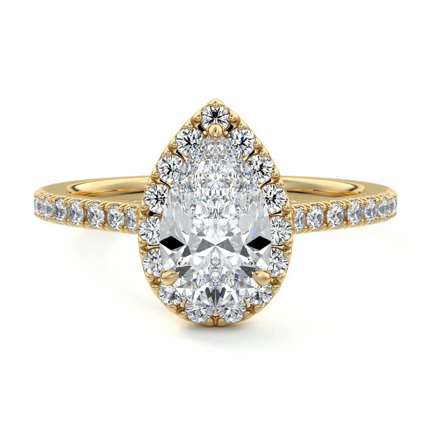 3.50 Carats Lab Grown Diamond Pear Shape E-VS1 Halo Engagement Ring