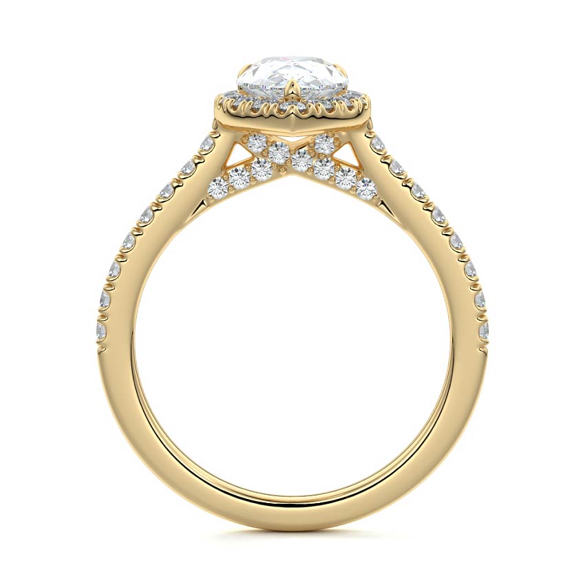 3.50 Carats Lab Grown Diamond Pear Shape E-VS1 Halo Engagement Ring
