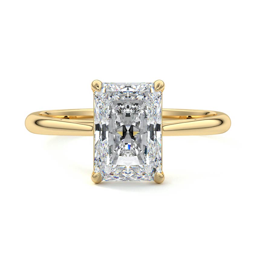 3.0 Carats Lab Grown Diamond Radiant Shape E-VS1 Solitaire Engagement Ring