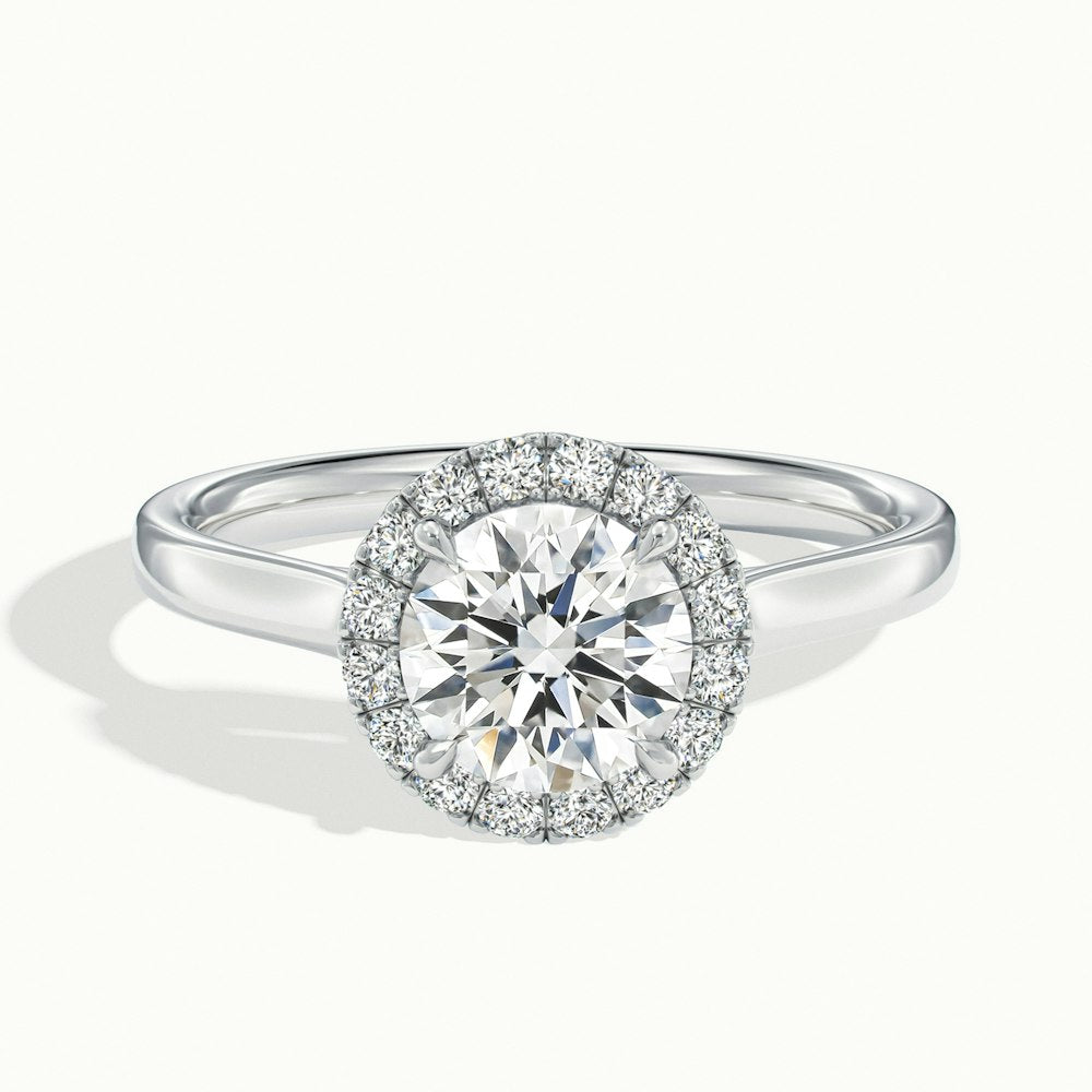 1.0 Carats Lab Grown Diamond Round Shape E-VS1 Halo Engagement Ring
