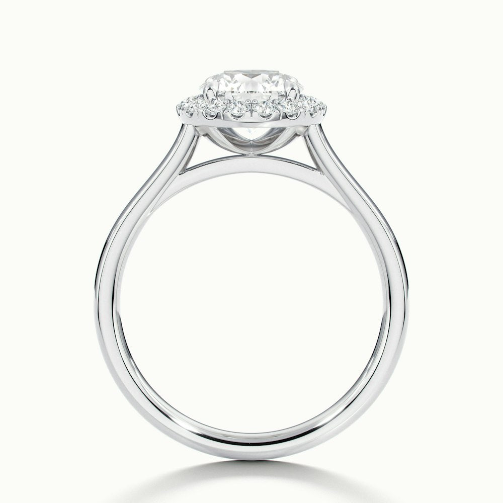 1.0 Carats Lab Grown Diamond Round Shape E-VS1 Halo Engagement Ring