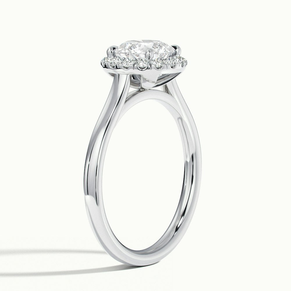 1.0 Carats Lab Grown Diamond Round Shape E-VS1 Halo Engagement Ring
