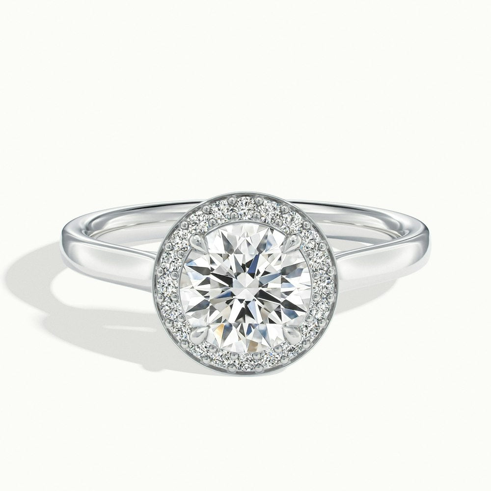 1.0 Carats Lab Grown Diamond Round Shape E-VS1 Halo Engagement Ring