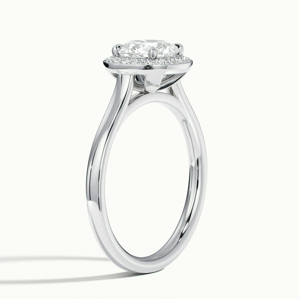 1.0 Carats Lab Grown Diamond Round Shape E-VS1 Halo Engagement Ring