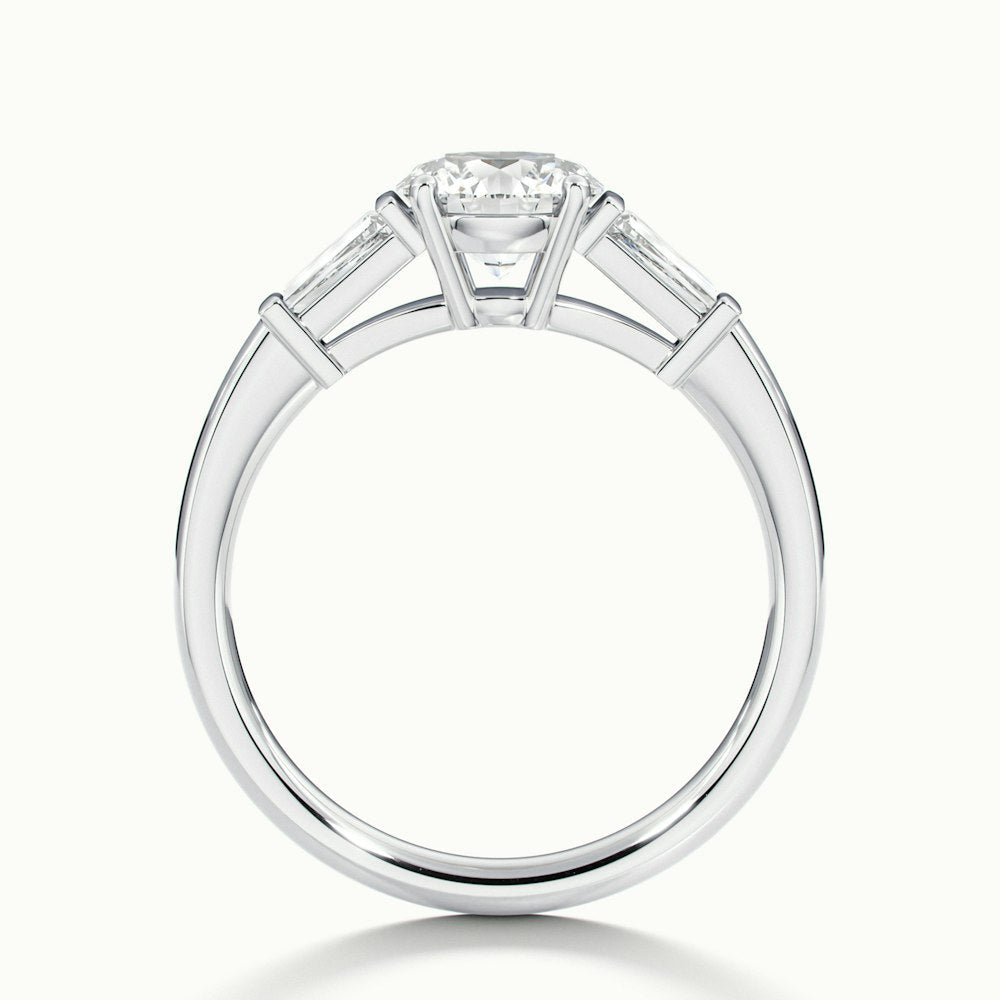 1.0 Carats Lab Grown Diamond Round Shape E-VS1 Three Stone Engagement Ring