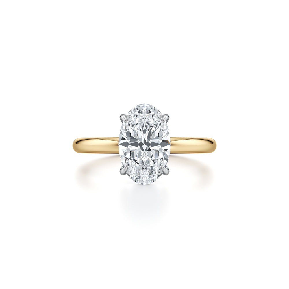 1.50 Carats Lab Grown Diamond Oval Shape F-VS1 Hidden Halo Engagement Ring